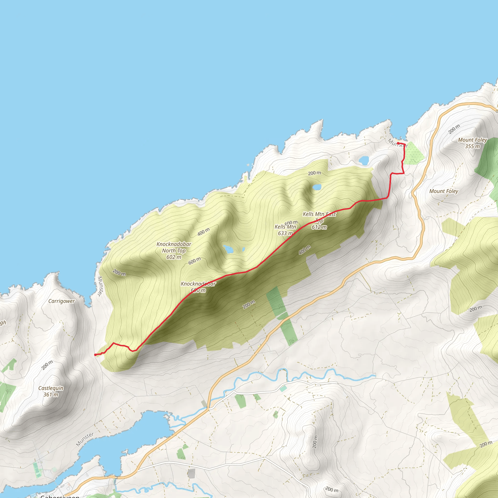 Knocknadobar from Cnoc na dTobar Pilgrim Path mobile static map