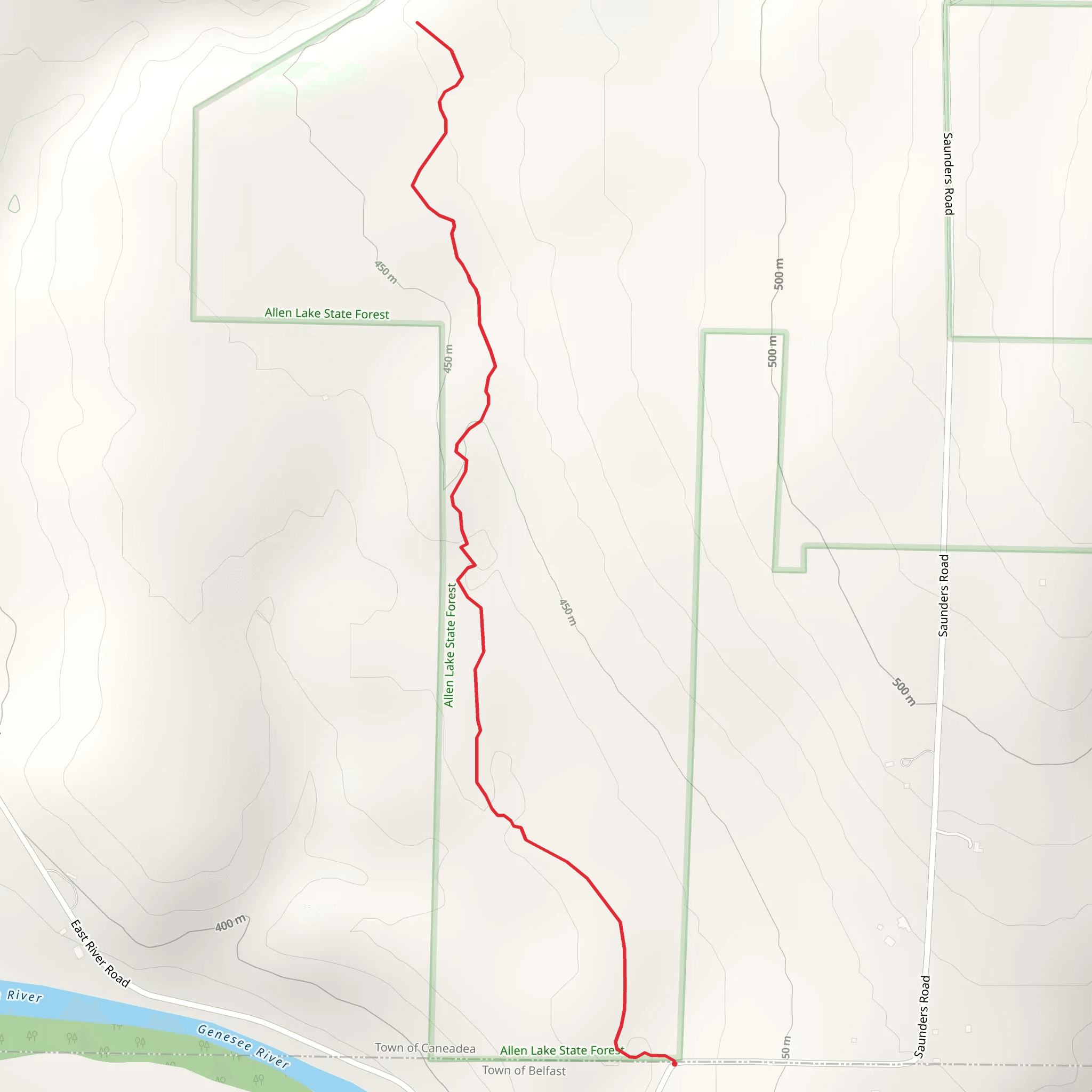 Hidden Falls - Trail mobile static map