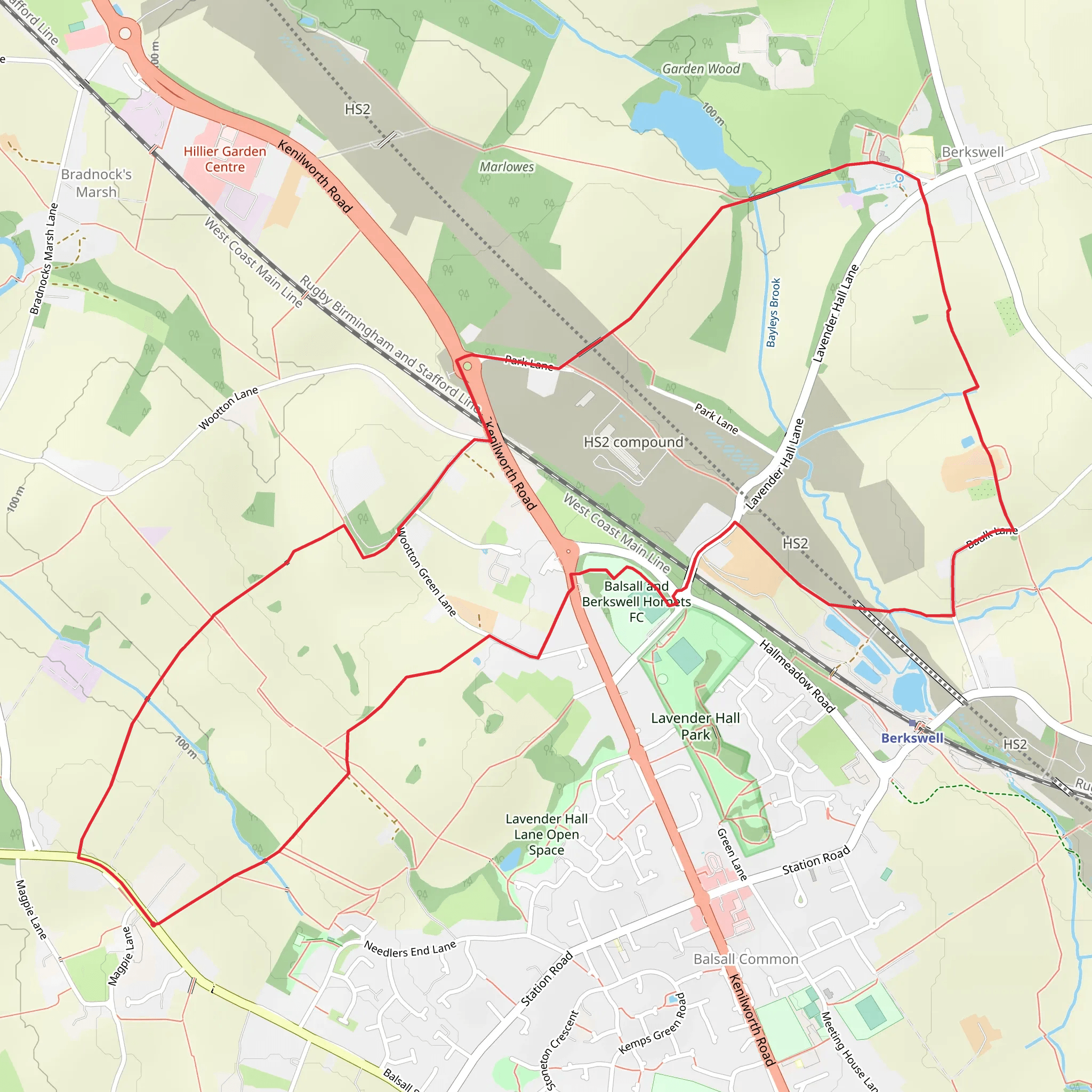Balsall Common circular mobile static map