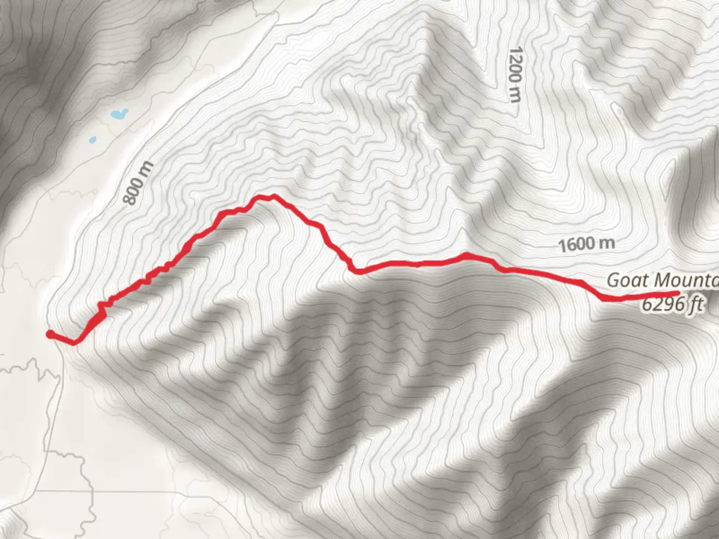 An image depicting the trail Goat Mountain Trail and its surrounding area.