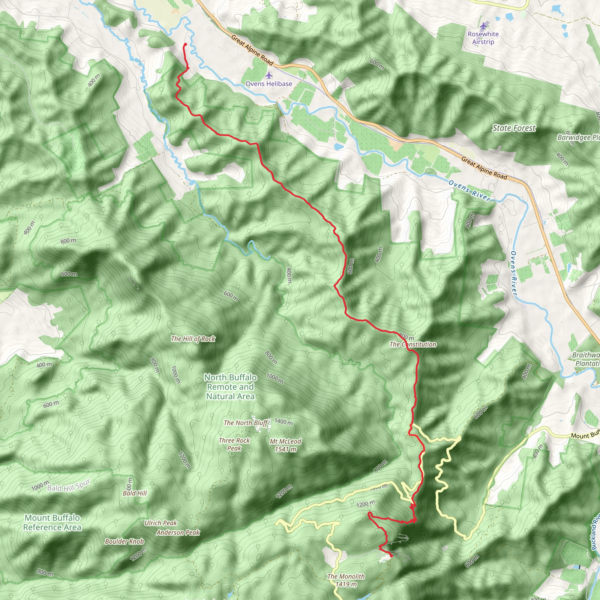 The Constitution and Echo Point Trail mobile static map