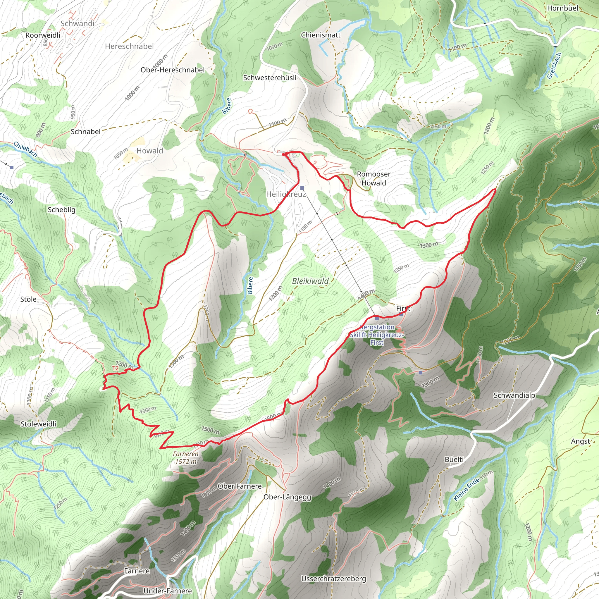 Rundwanderung Heiligkreuz-Farnere-First mobile static map