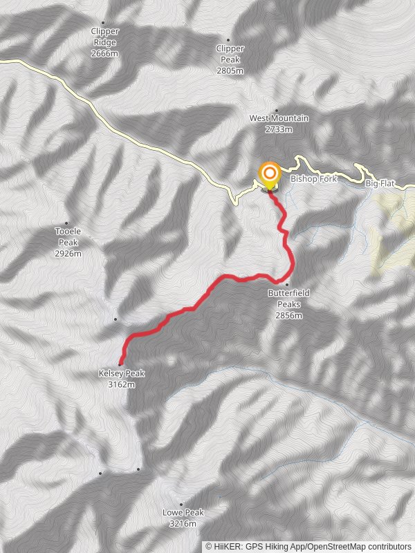 Kelsey Peak from Butterfield Canyon Road