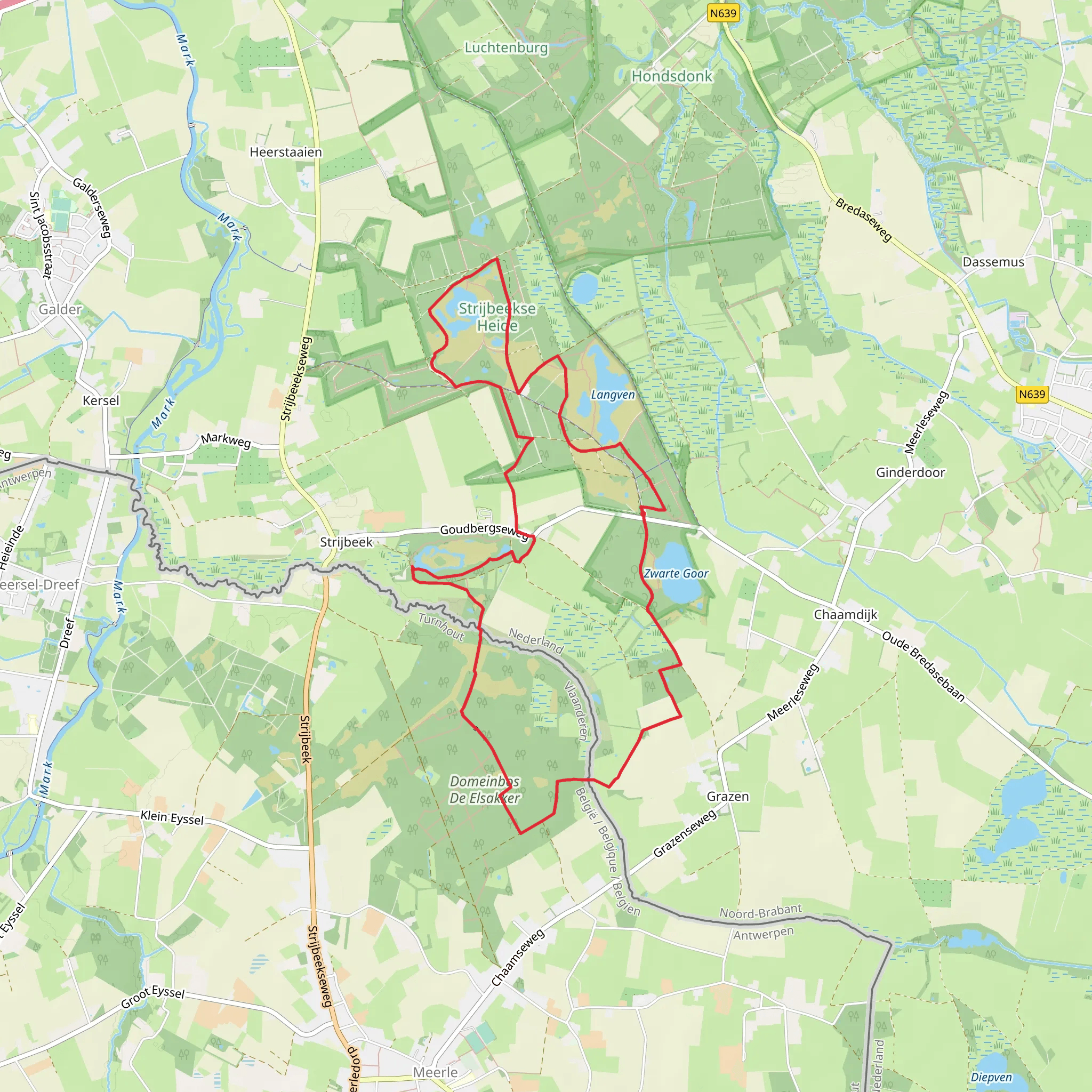 De Wulp, Rondven and Petersmoer Loop mobile static map
