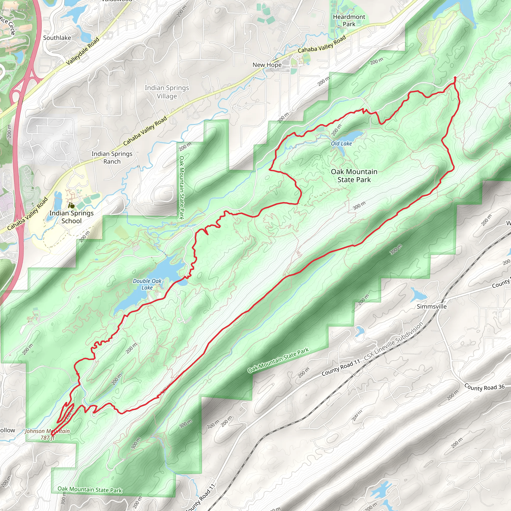 West Ridge Trail, Johnson Mountain and The Chimneys Loop mobile static map