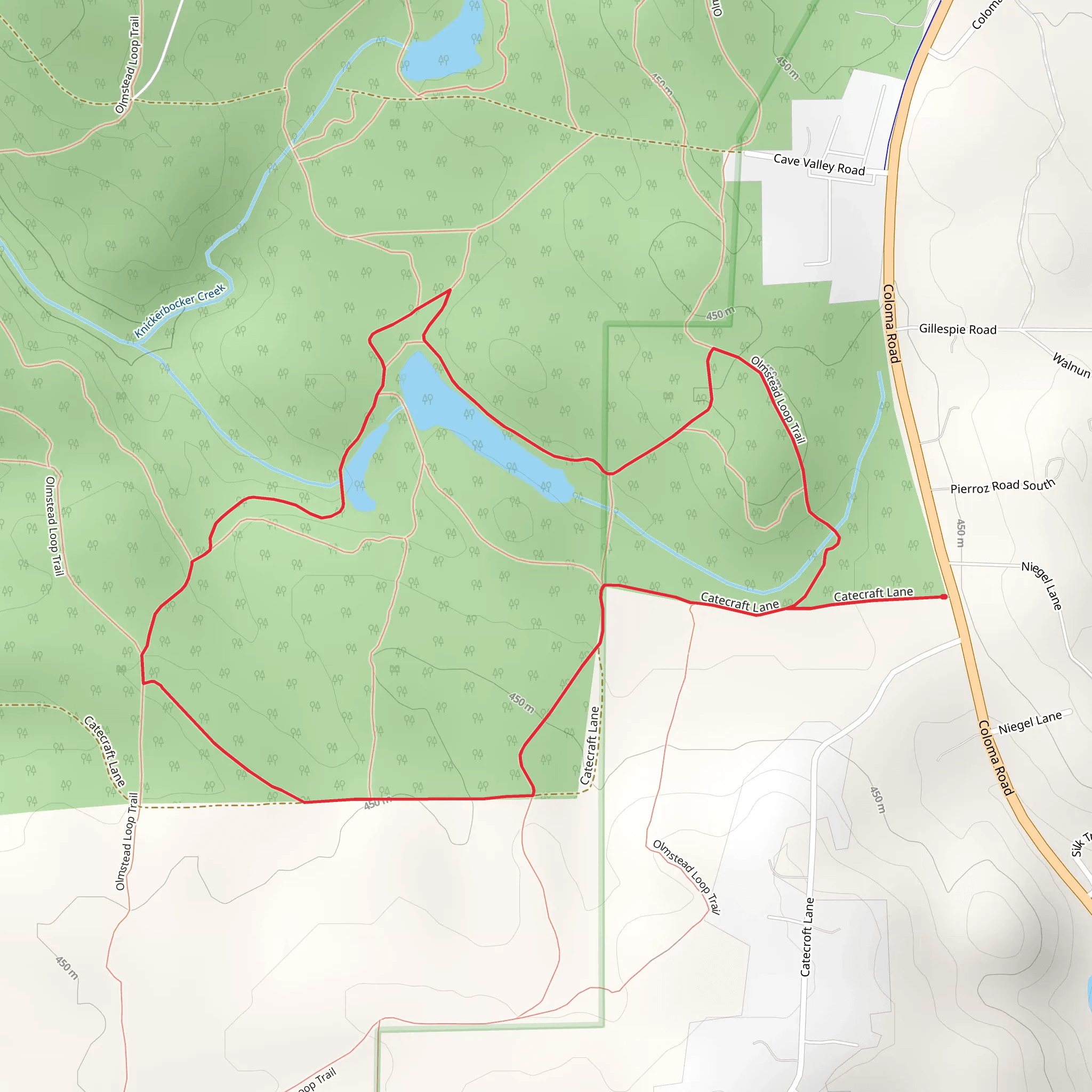 Olmstead Loop Trail mobile static map