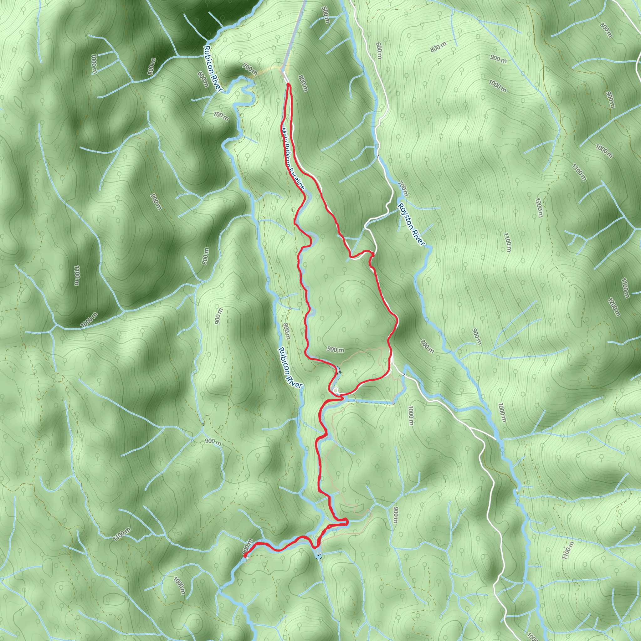 Rubicon Aqueducts Trail mobile static map