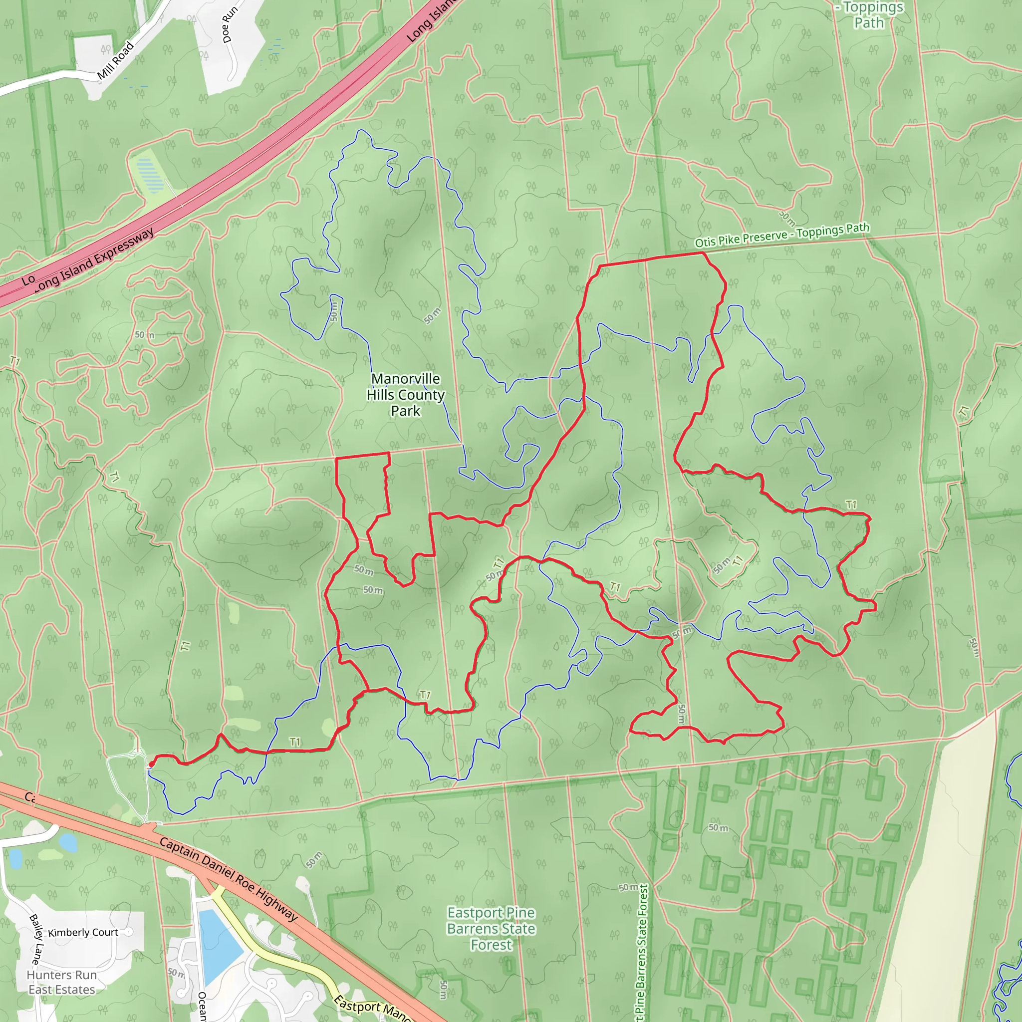 Paumanok Path - Manorville Hills County Park mobile static map