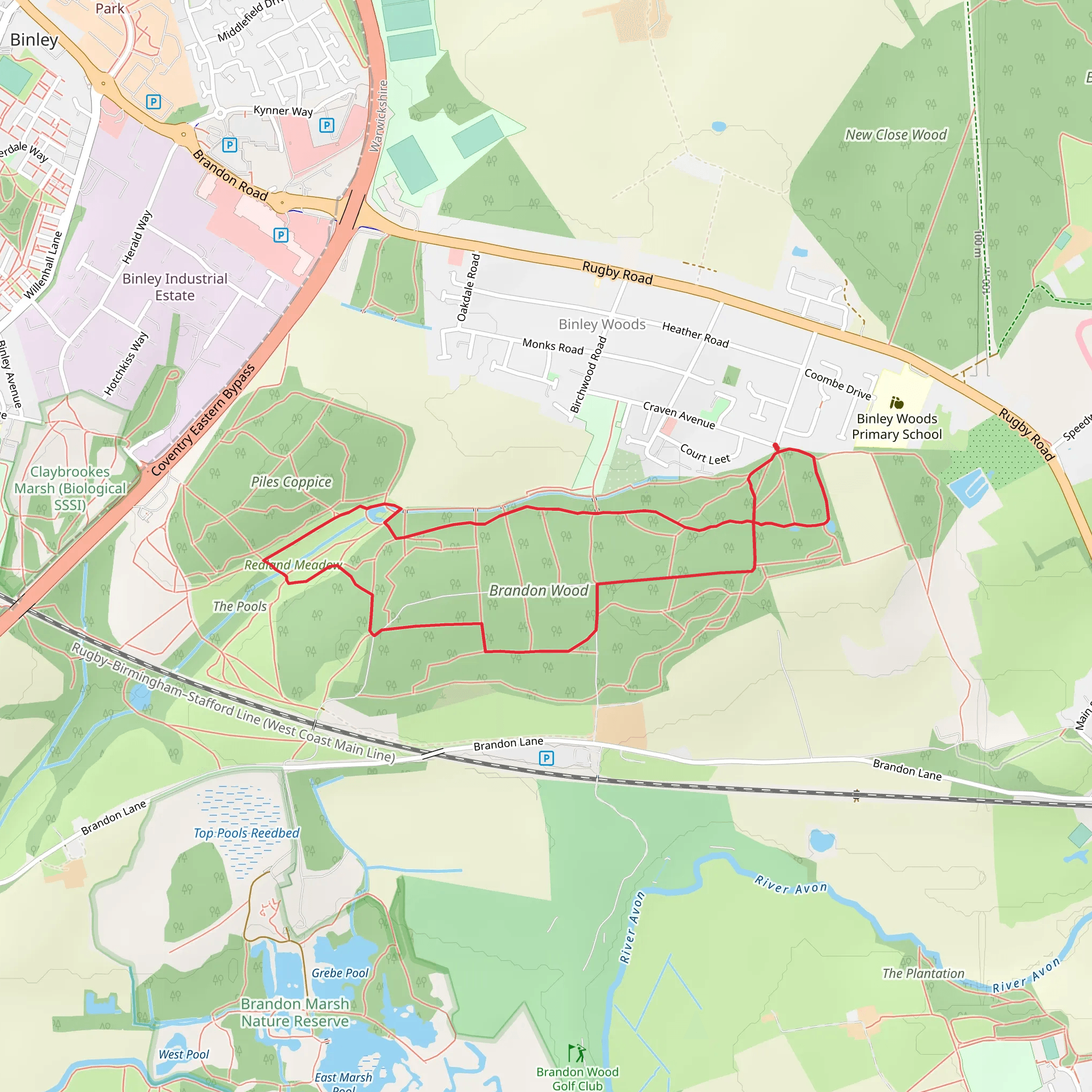 Brandon Woods Loop mobile static map