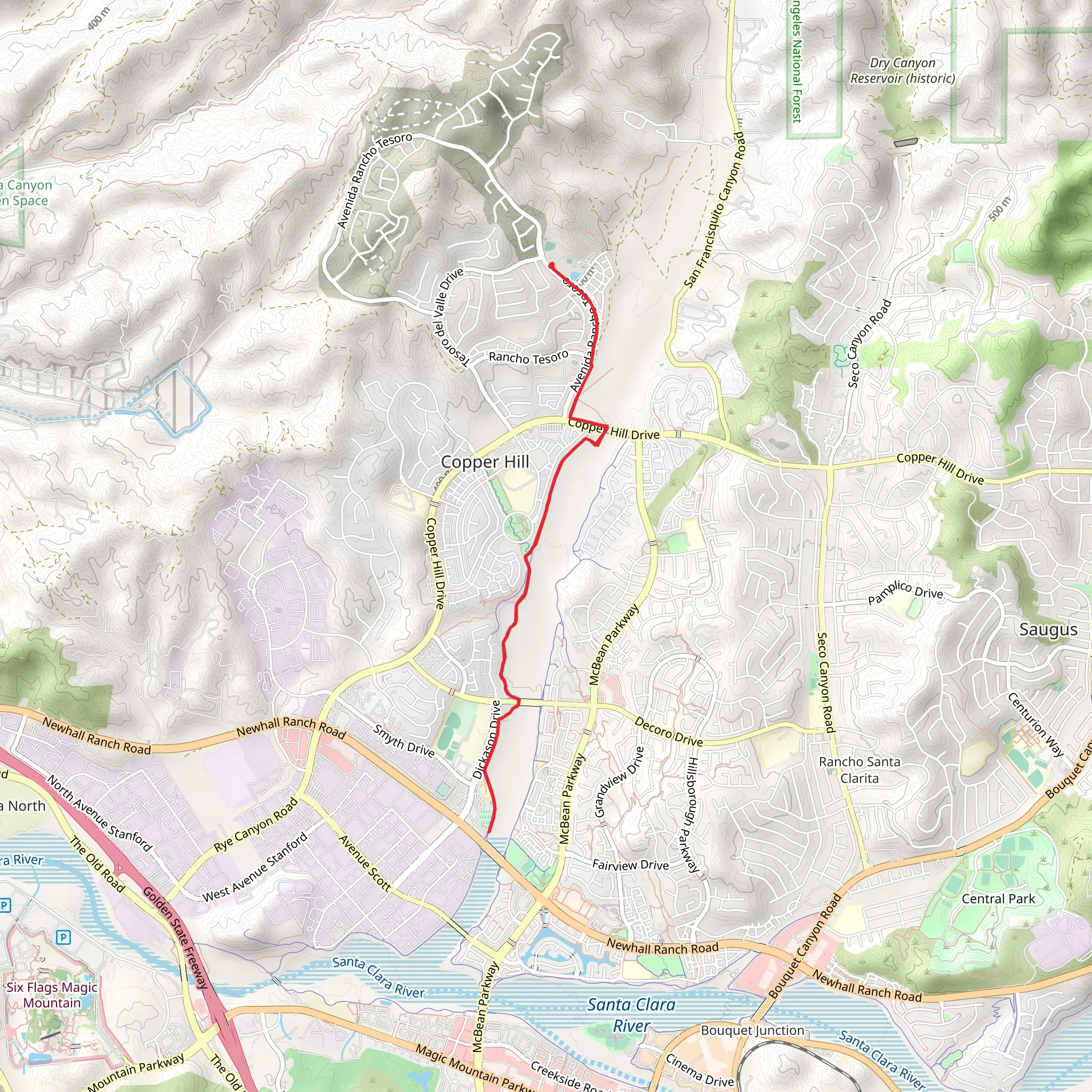 San Francisquito Creek Trail mobile static map