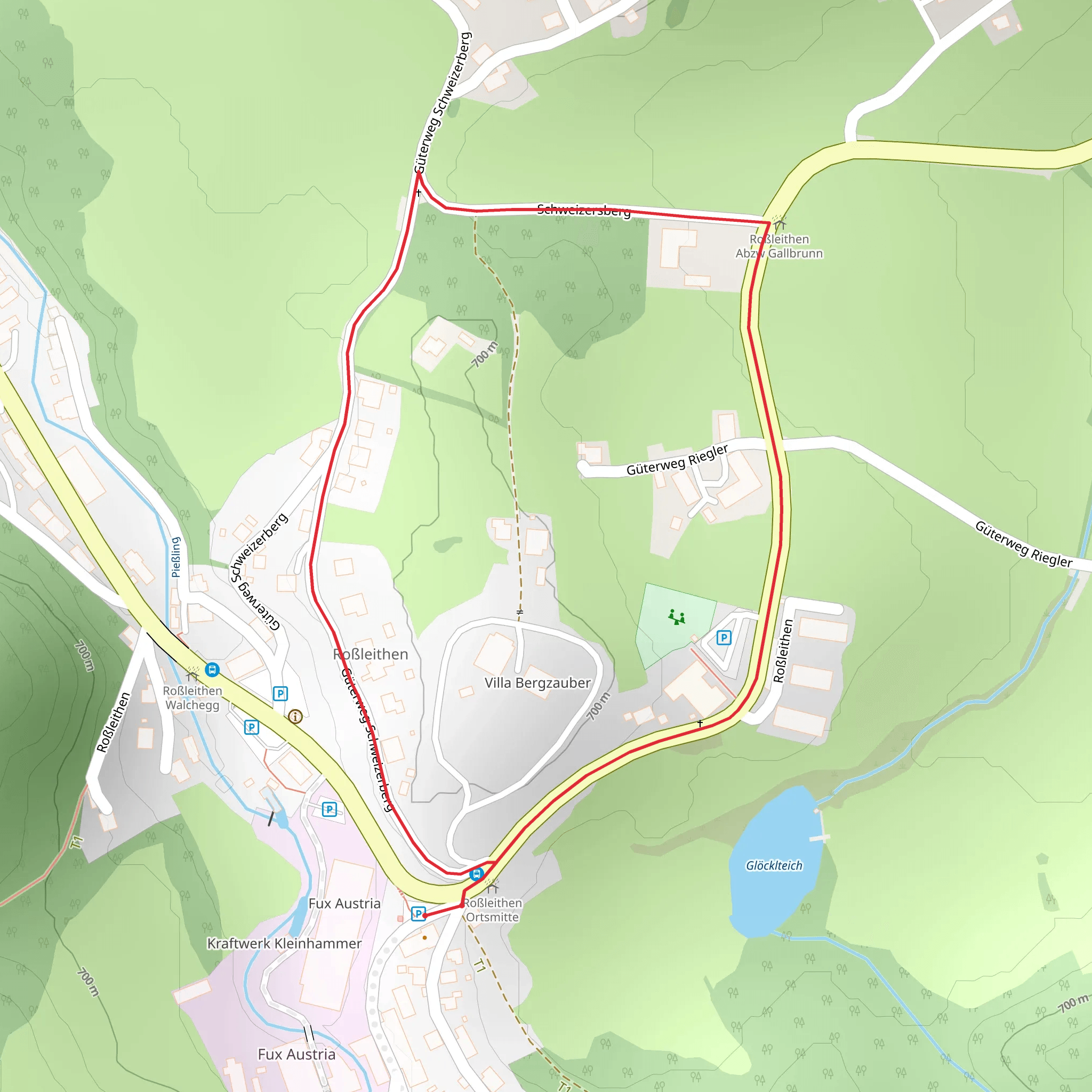 Yellow Trail in Roßleithen mobile static map
