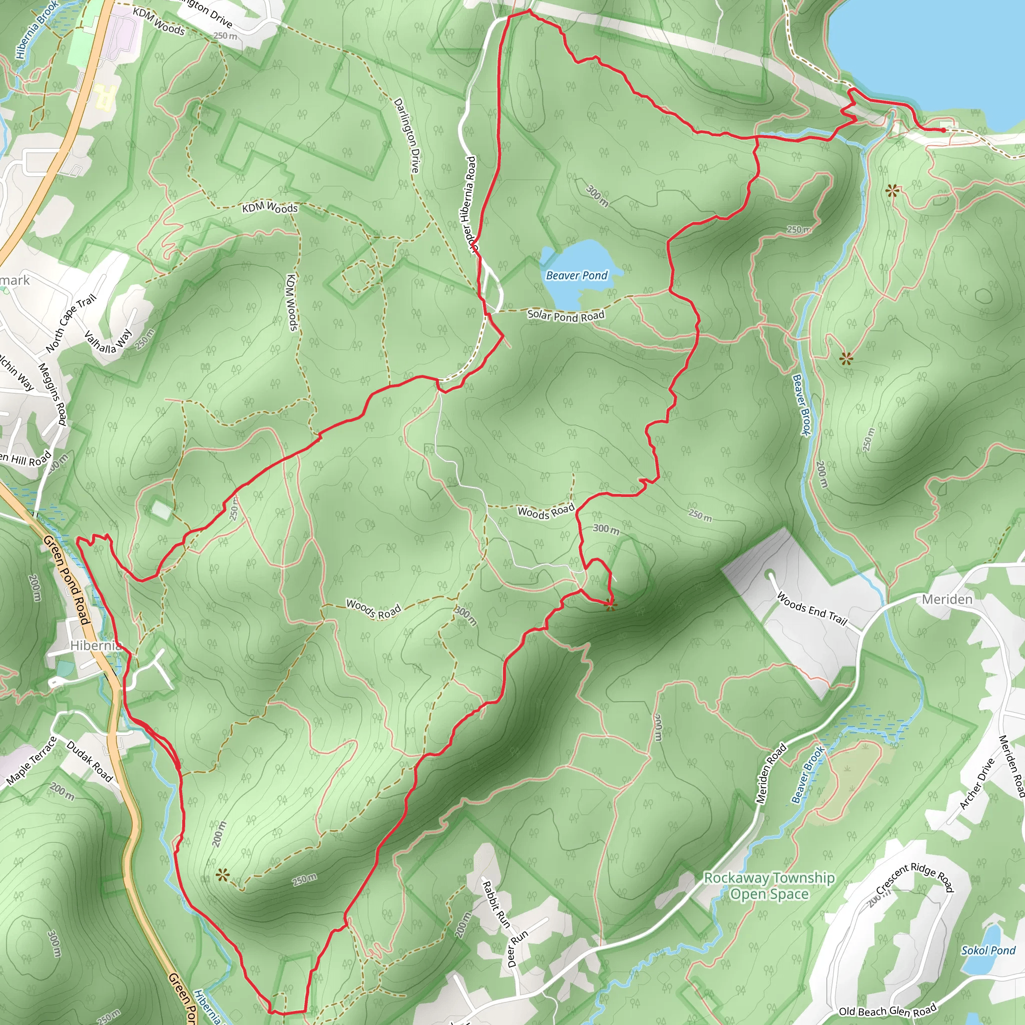 Wildcat Ridge, Beach Glen and Four Birds Loop Trail mobile static map