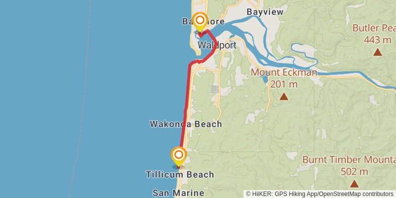 Oregon Coast Trail stage 15 Map