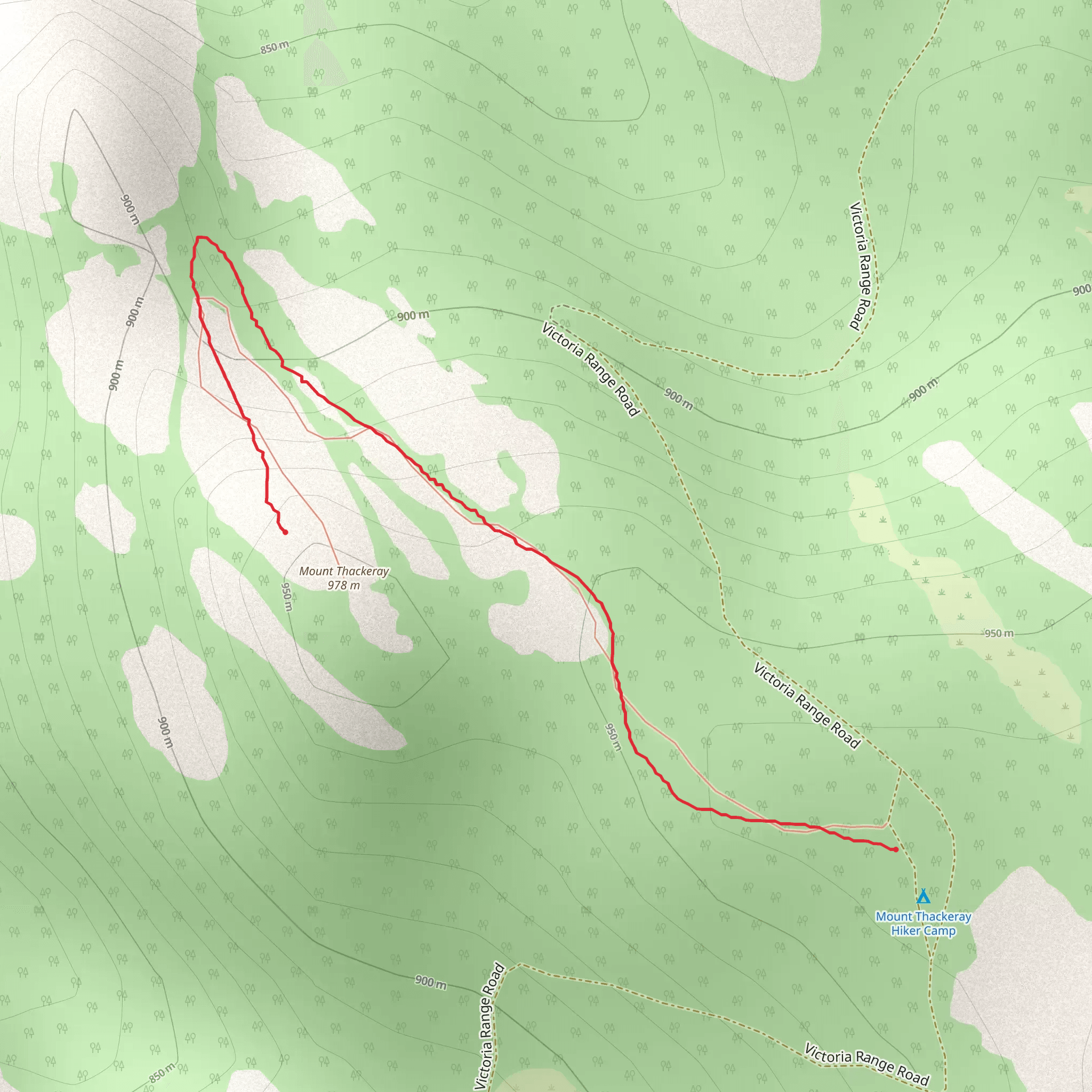 Mount Thackeray Trail mobile static map