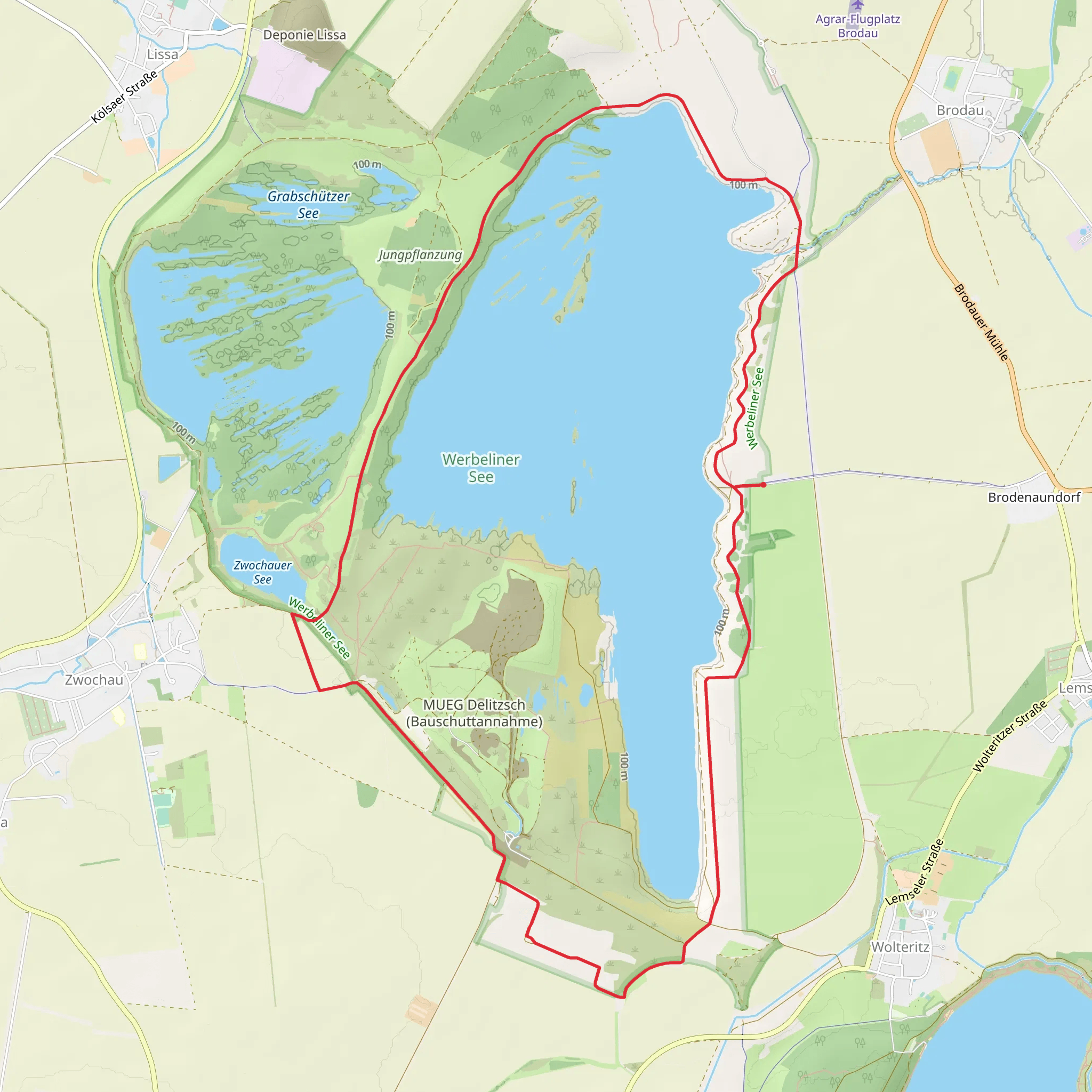 Werbeliner See Loop mobile static map