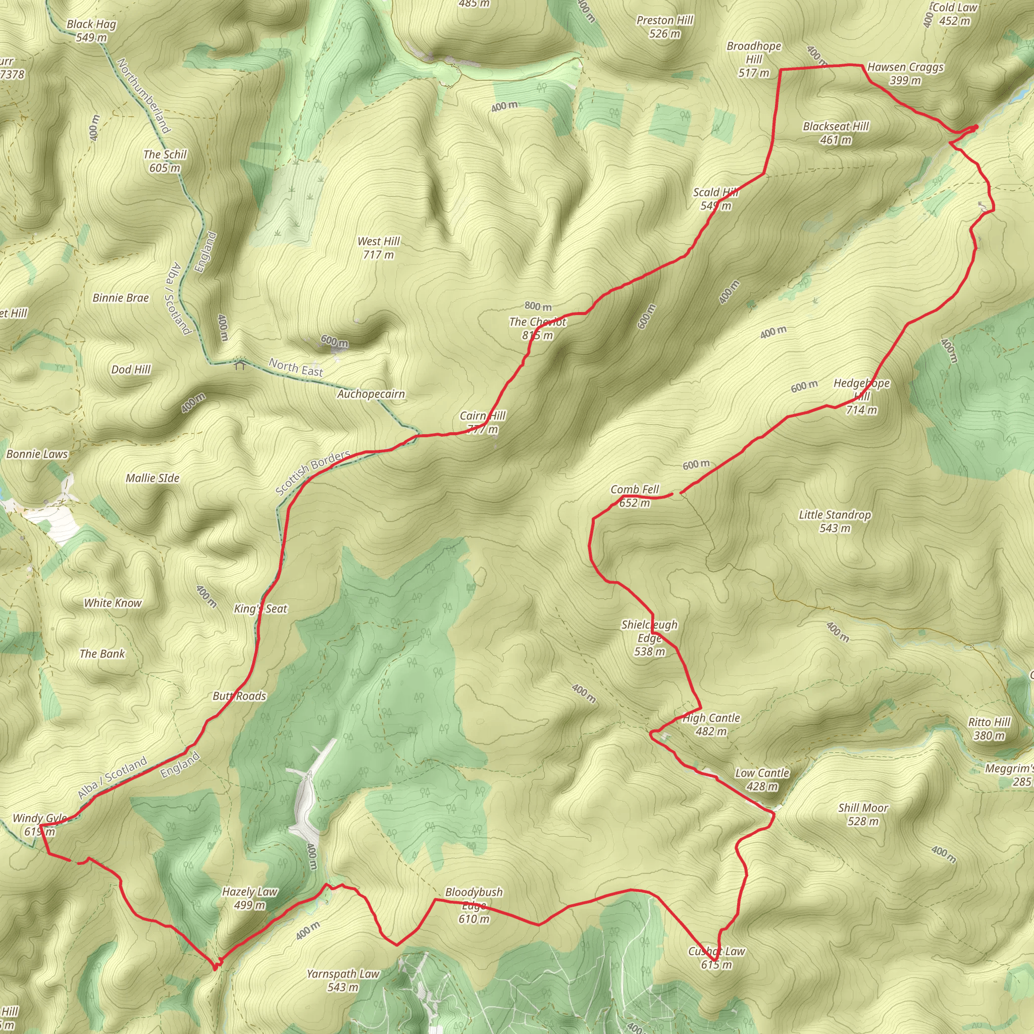 Cheviot Hills and Summit Walk mobile static map