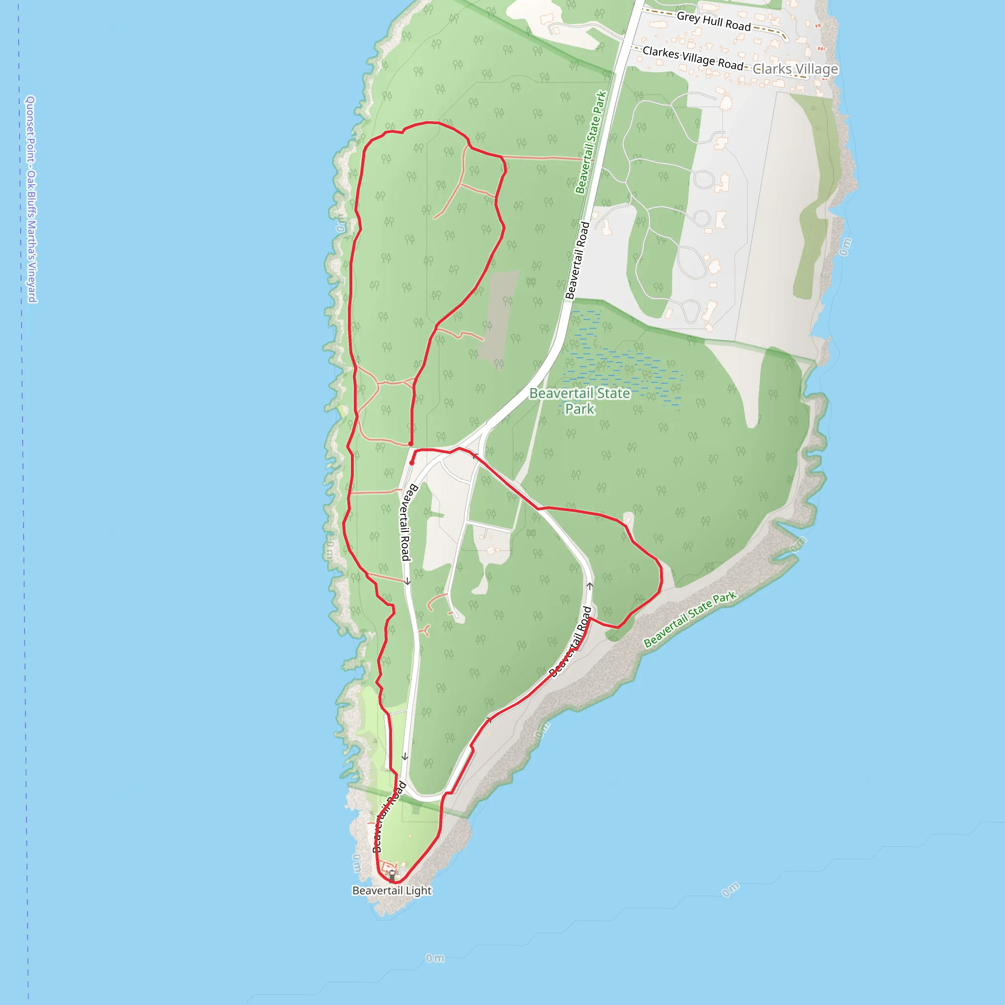 Beavertail Point Loop mobile static map