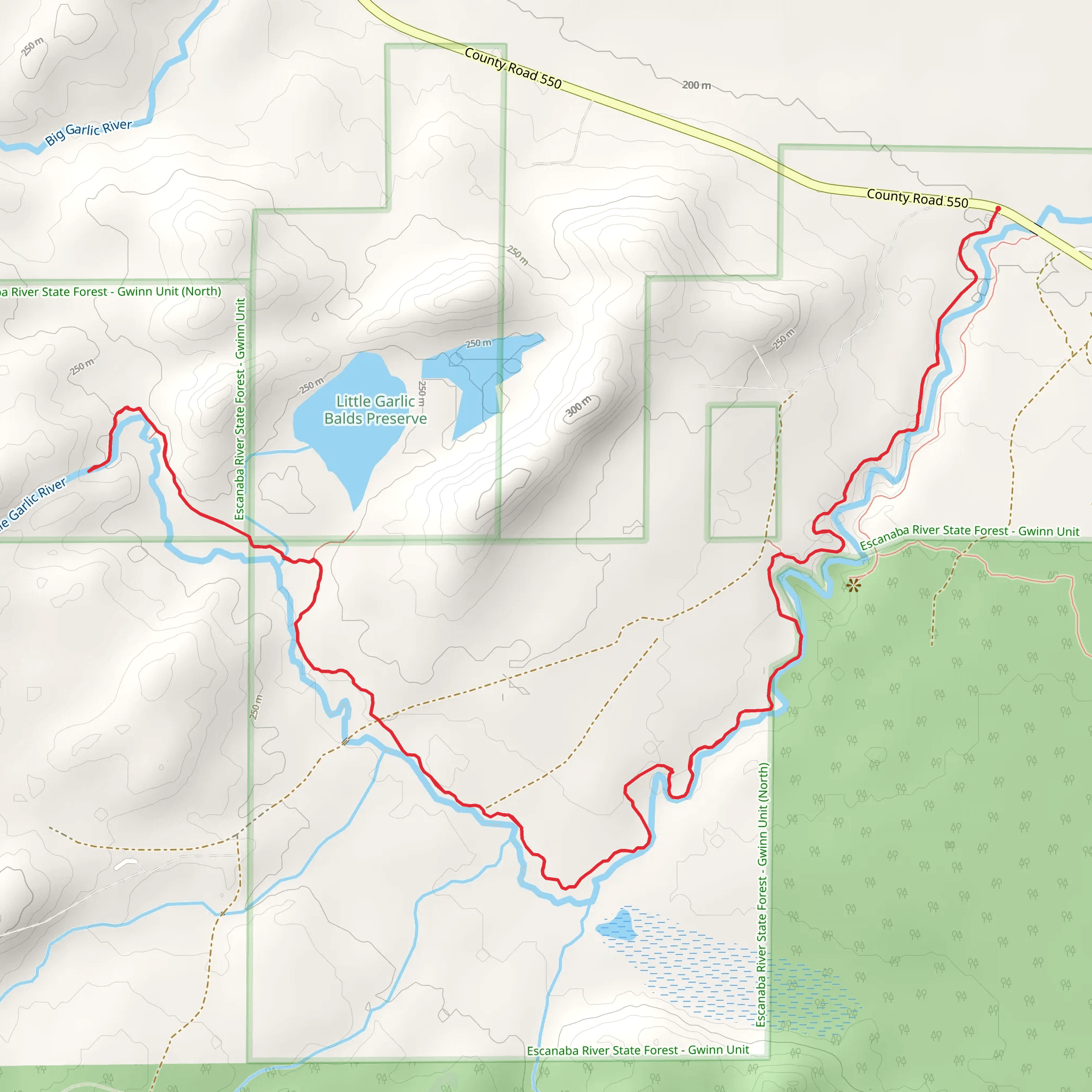 Little Garlic Falls Trail mobile static map