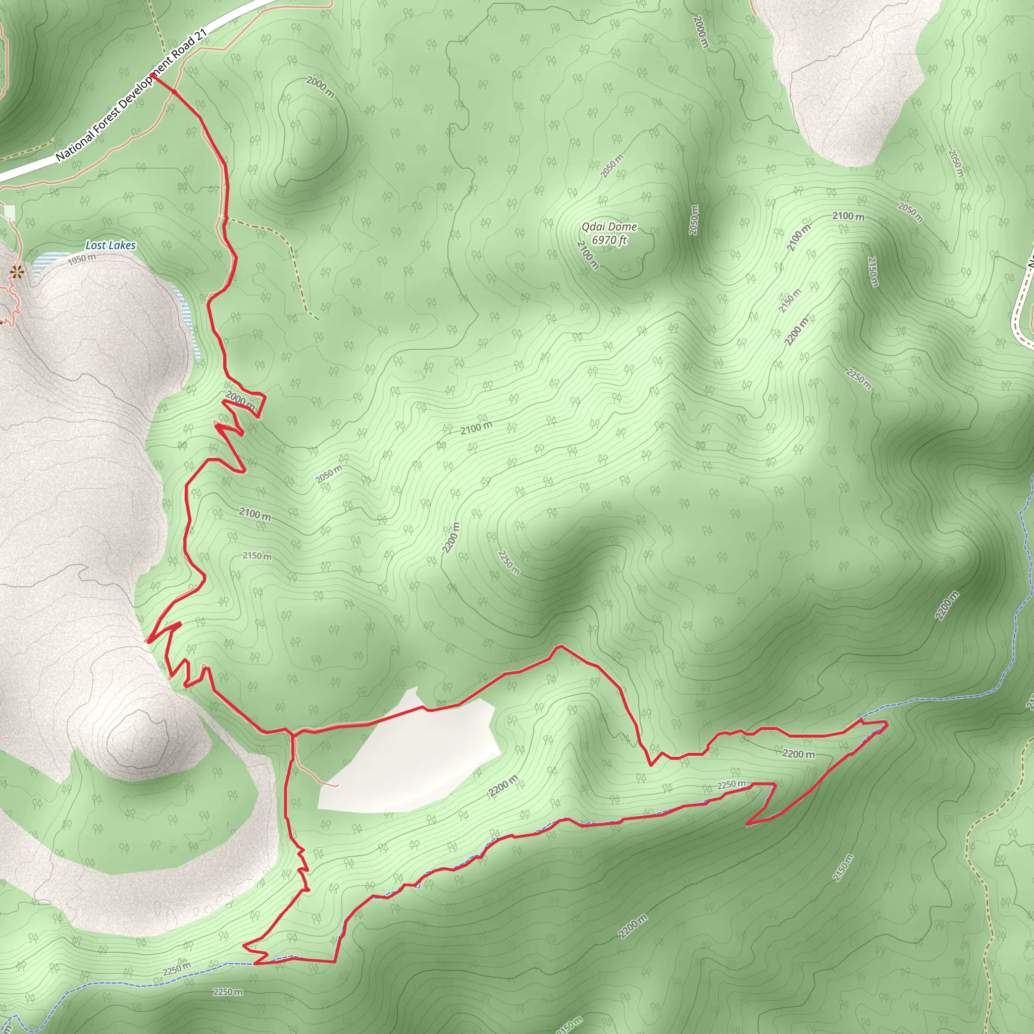 Lost Lake and Crater Rim Loop Trail mobile static map