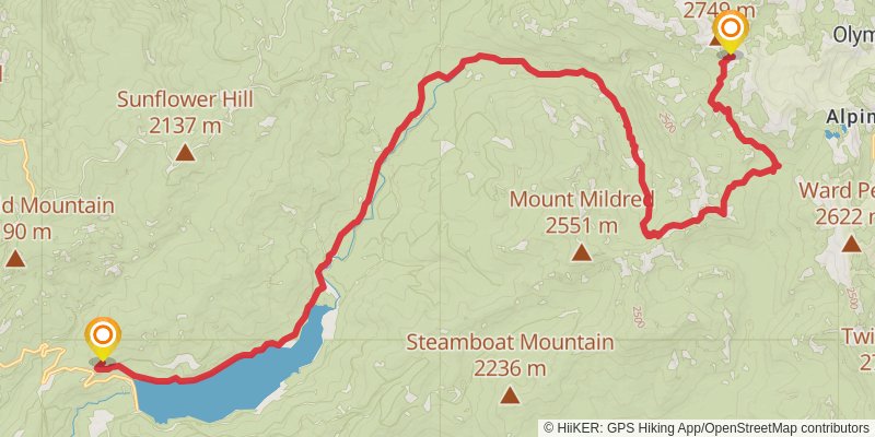 Western States Endurance Run Trail alt 1 Map