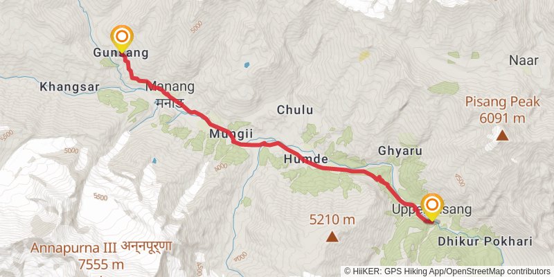 Great Himalayan Trail stage 60 Map