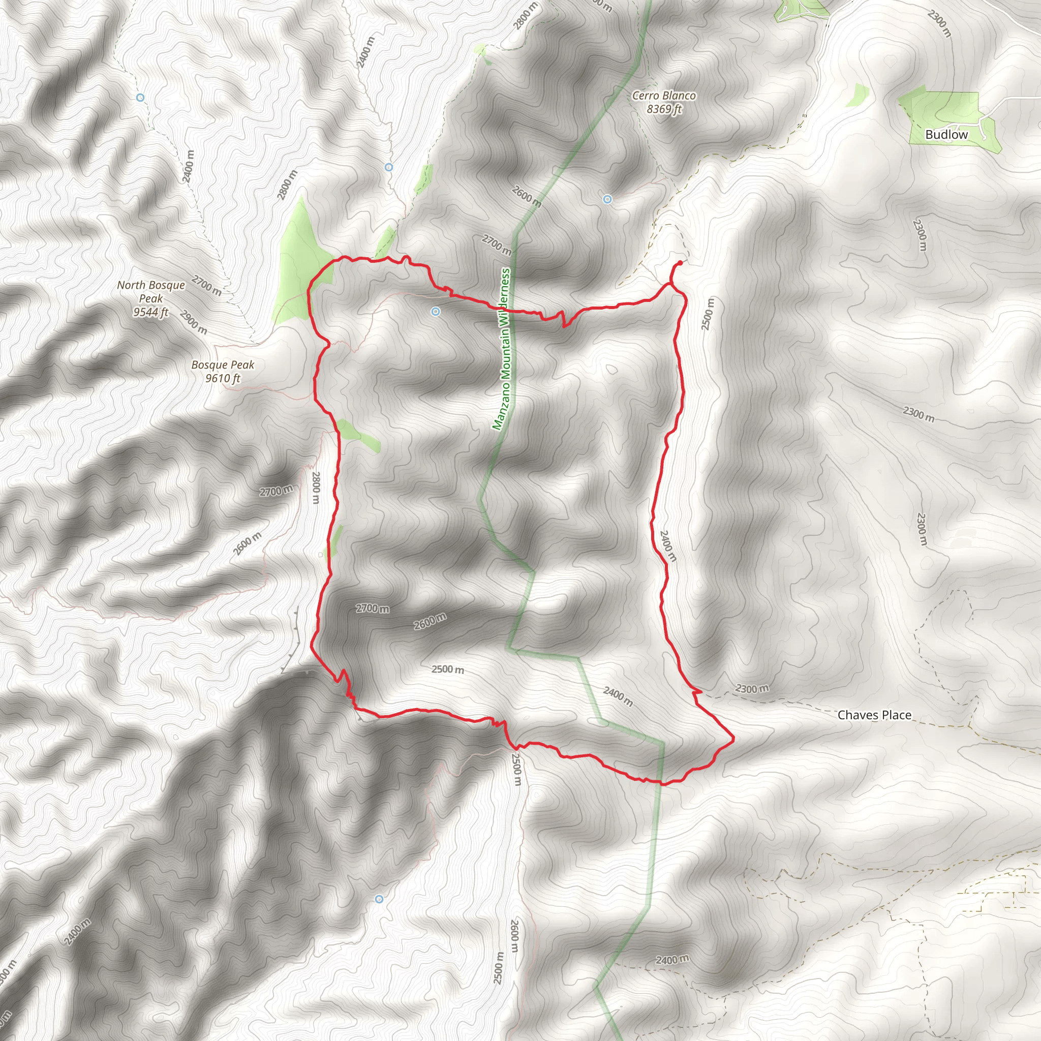 Bosque Trail and Trail Canyon Loop mobile static map