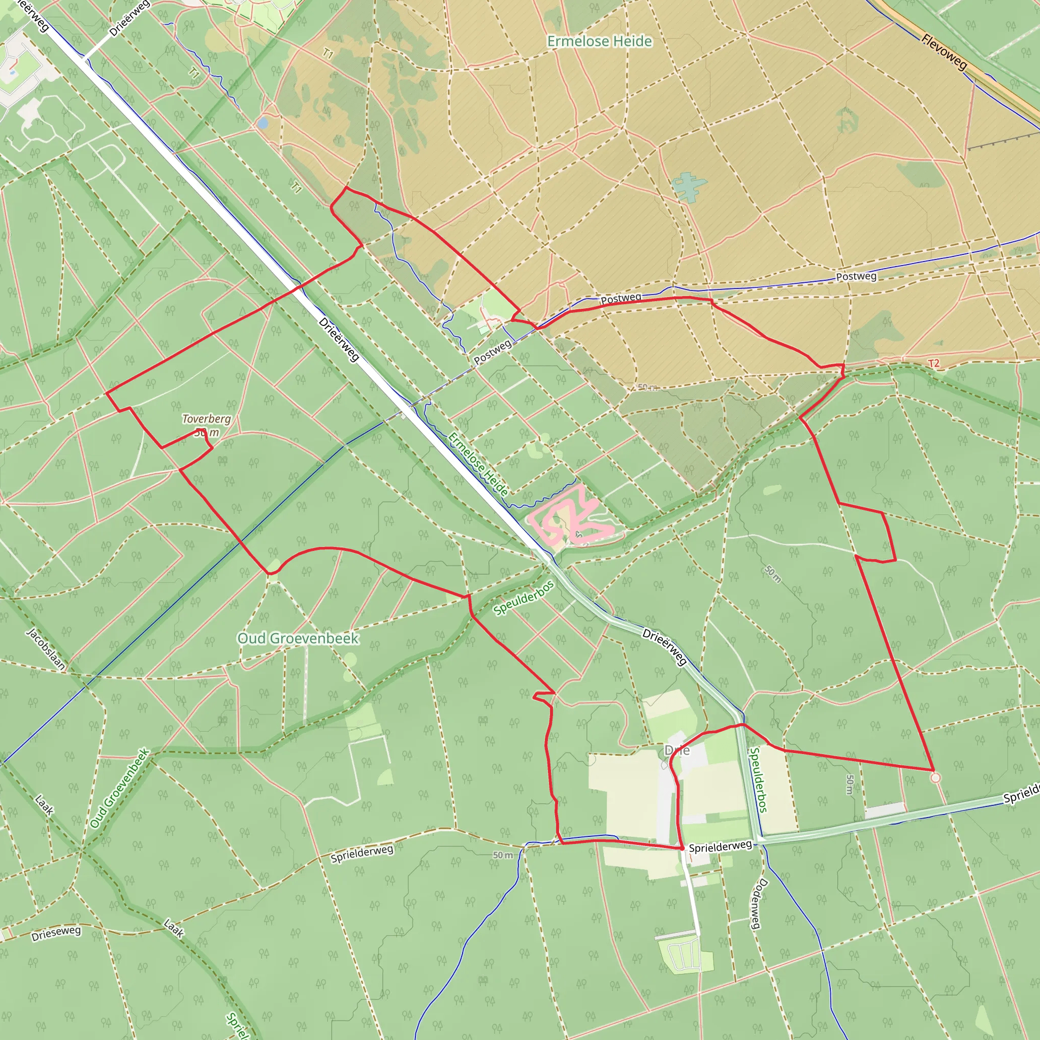 Toverberg and Driesche Berg Loop mobile static map