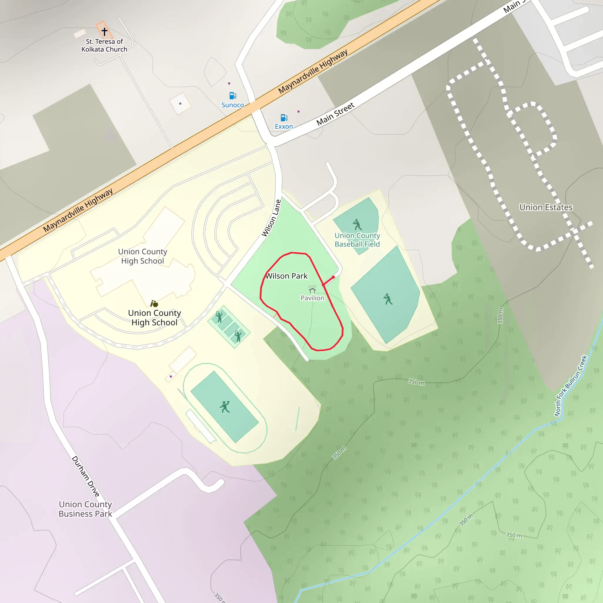 Wilson Park Loop mobile static map