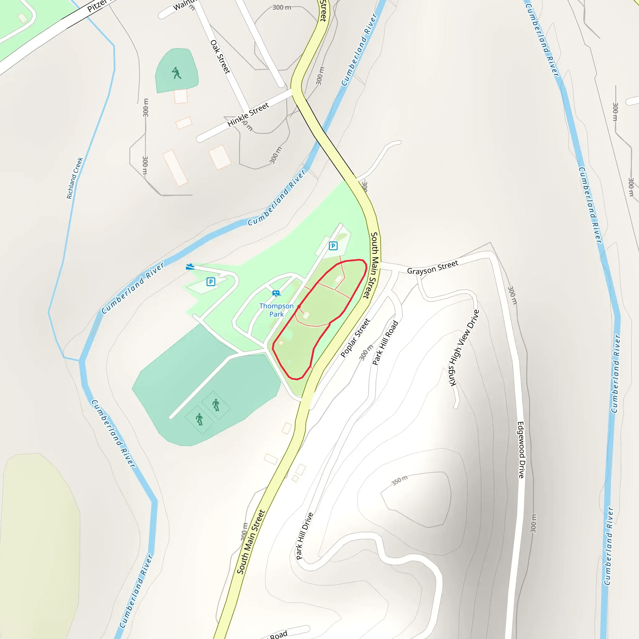 Thompson Park Loop mobile static map