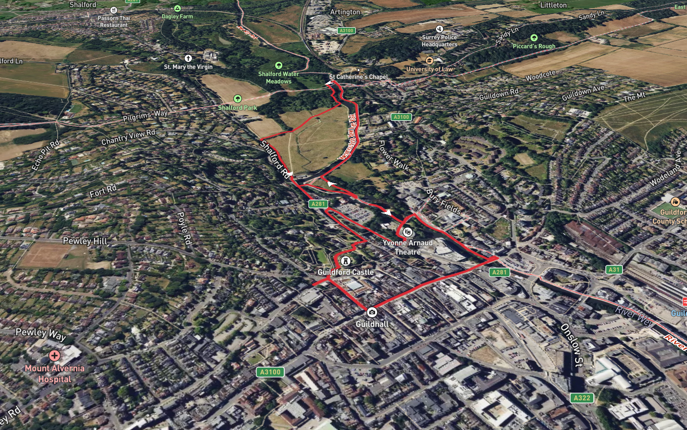 Castle Cliffe Gardens and Shalford Park Loop