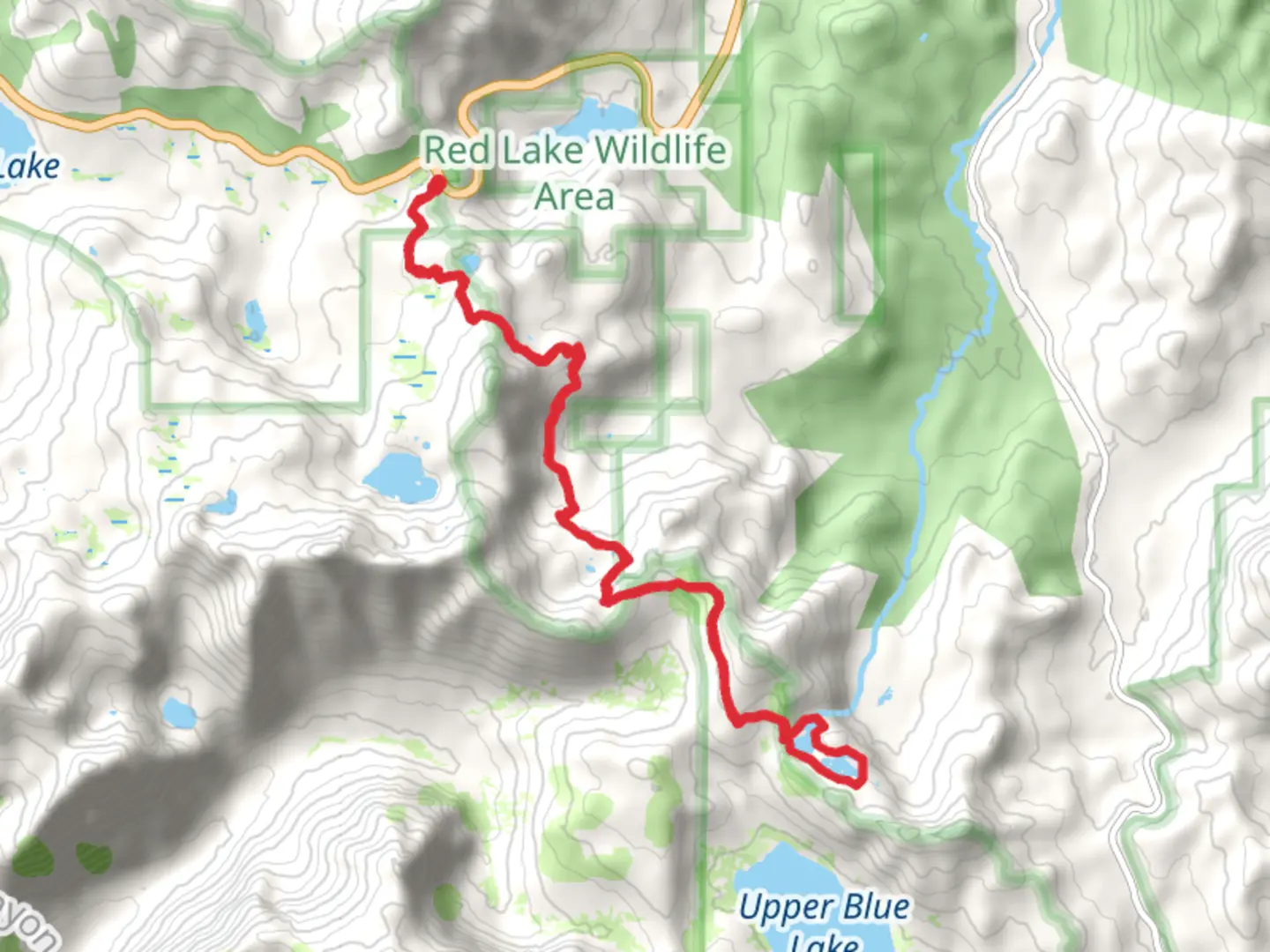 An image depicting the trail Lost Lake East and Lost Lake West via PCT and its surrounding area.
