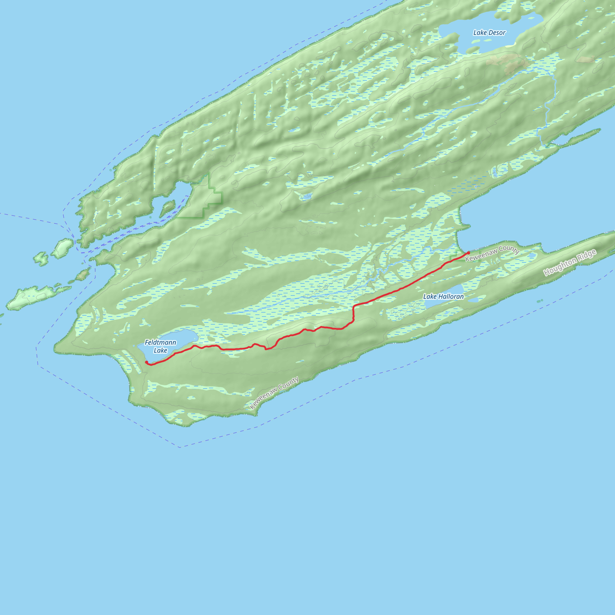 Feldtmann Ridge Trail via Feldtmann Lake mobile static map