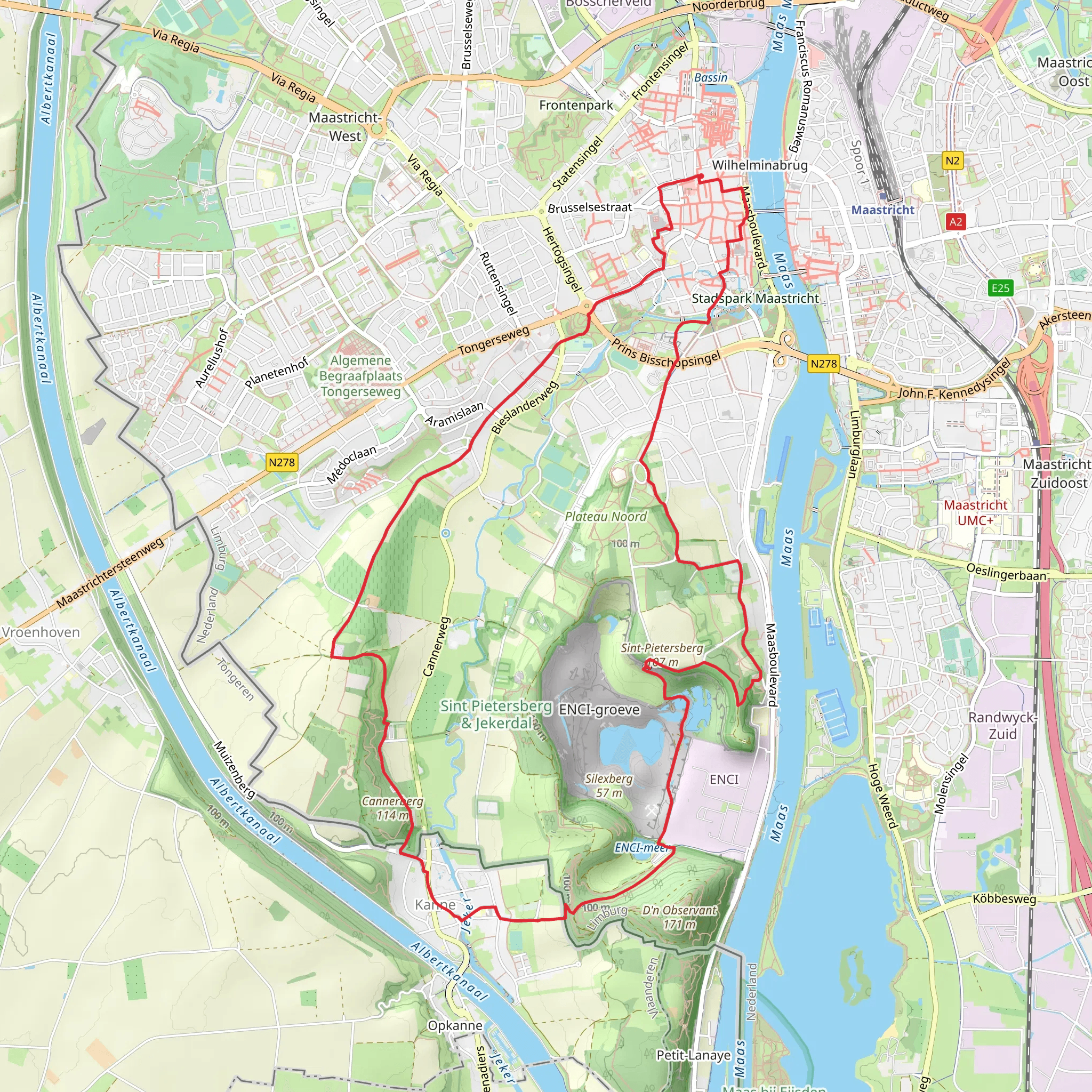 Kasteel Lichtenberg, Sint Pietersberg and Cannerberg Loop mobile static map