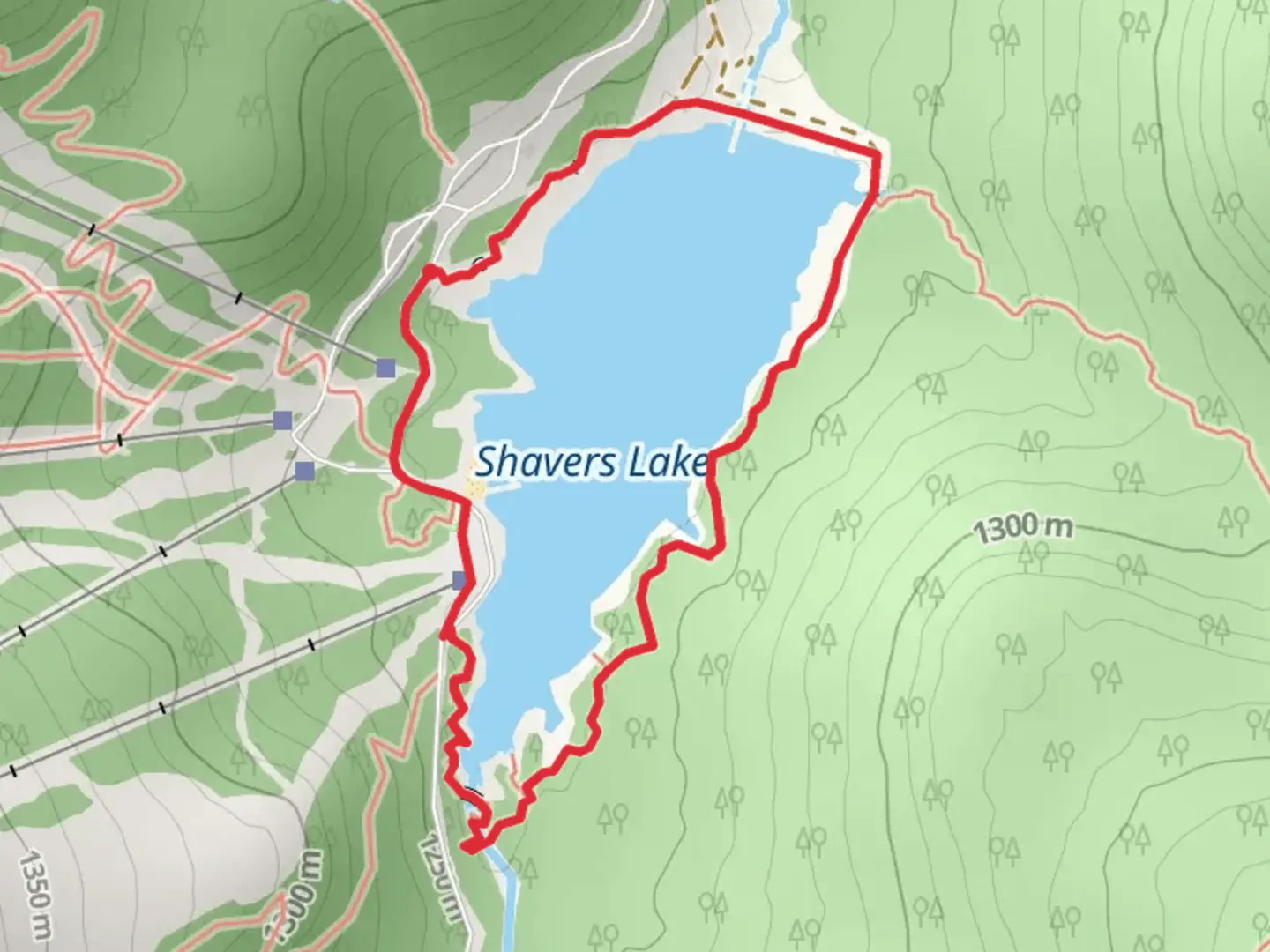 An image depicting the trail Shavers Lake Loop Trail and its surrounding area.