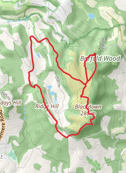 Hike on Ridge Hill, Alder Wood and Brian Checkley memorial Viewpoint Loop mobile static map