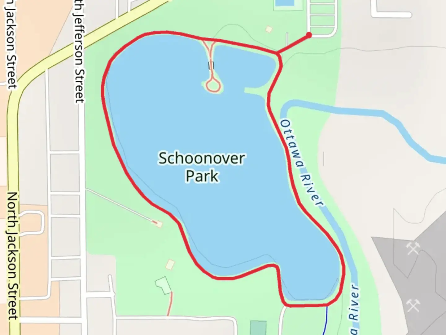 An image depicting the trail Schoonover Lake Loop and its surrounding area.