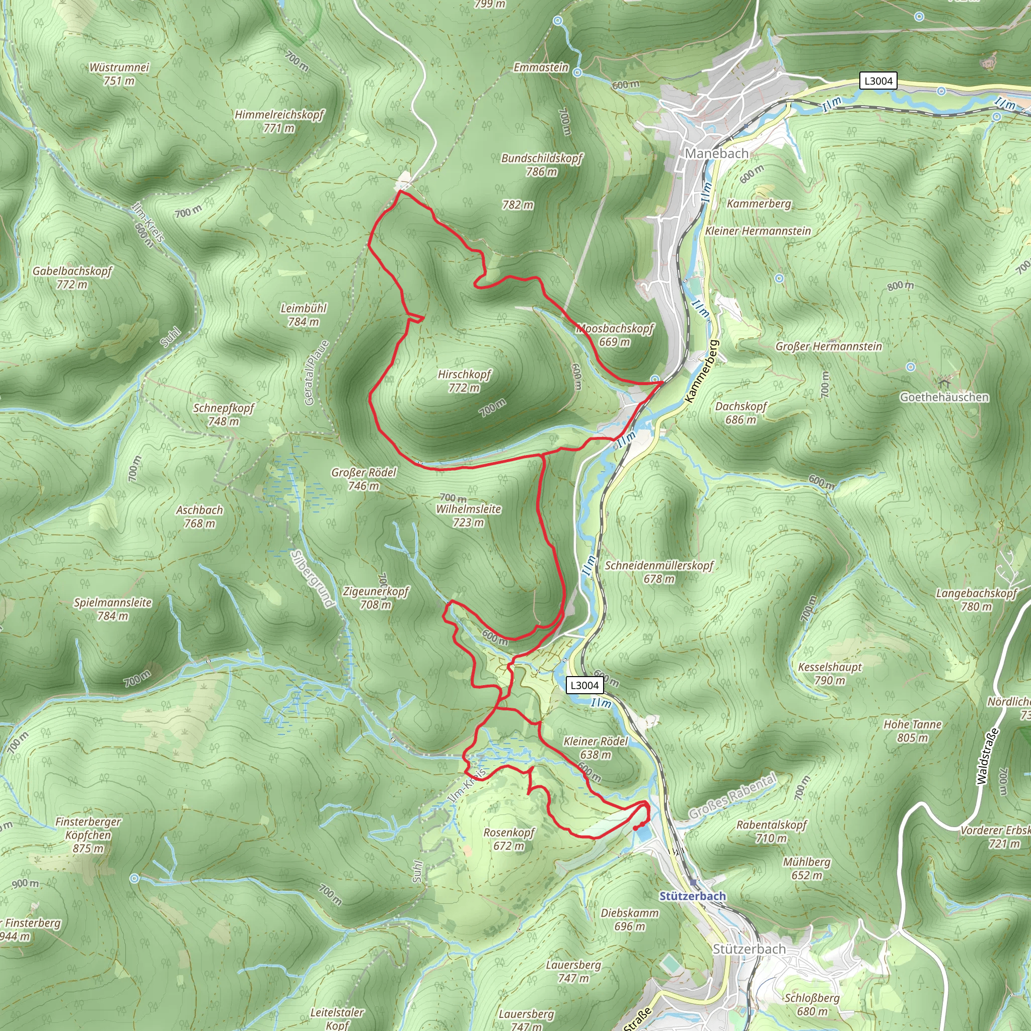 Oberer Berggrabenweg Loop mobile static map