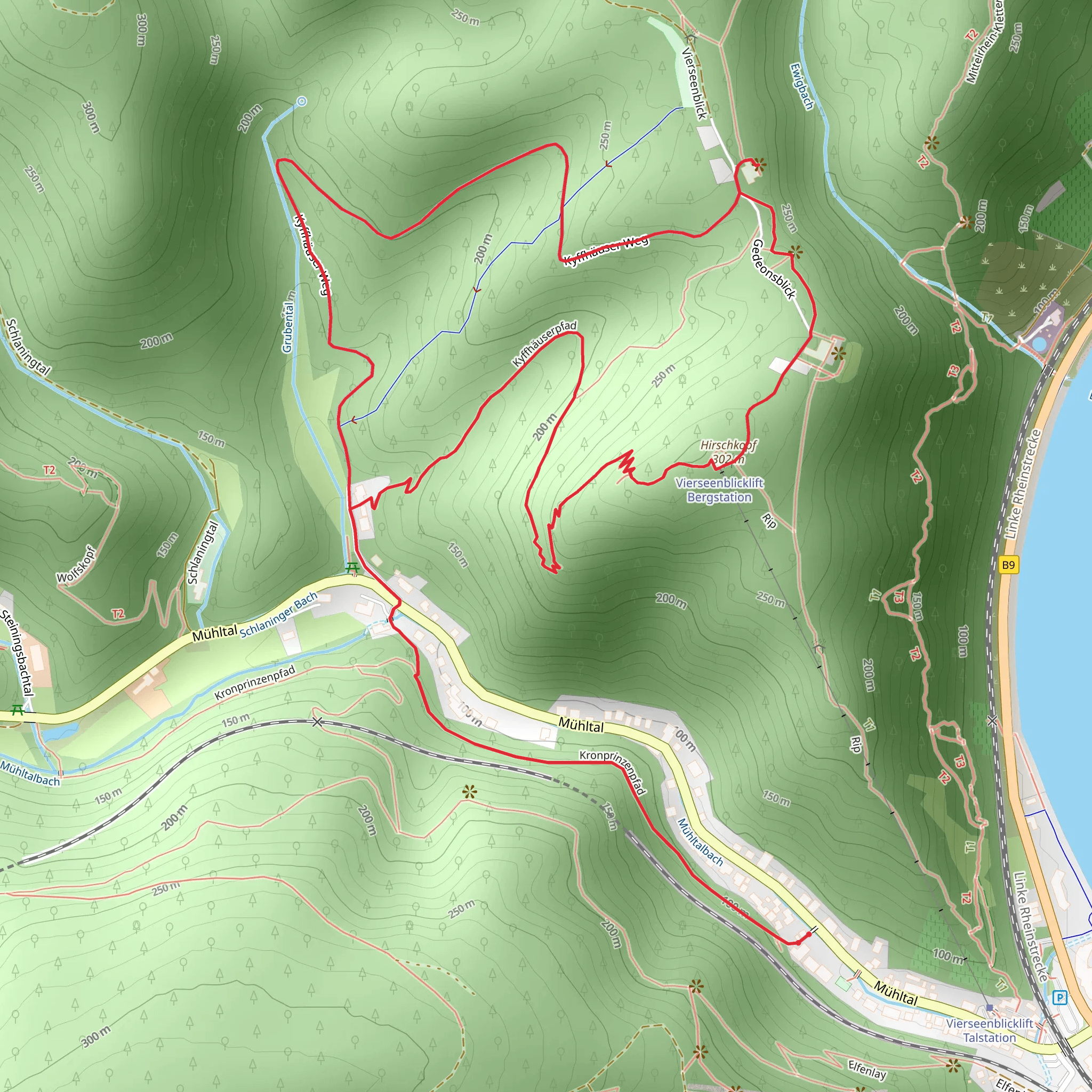 Hirschkopf and Vierseenblick Loop via Wanderweg 42 mobile static map