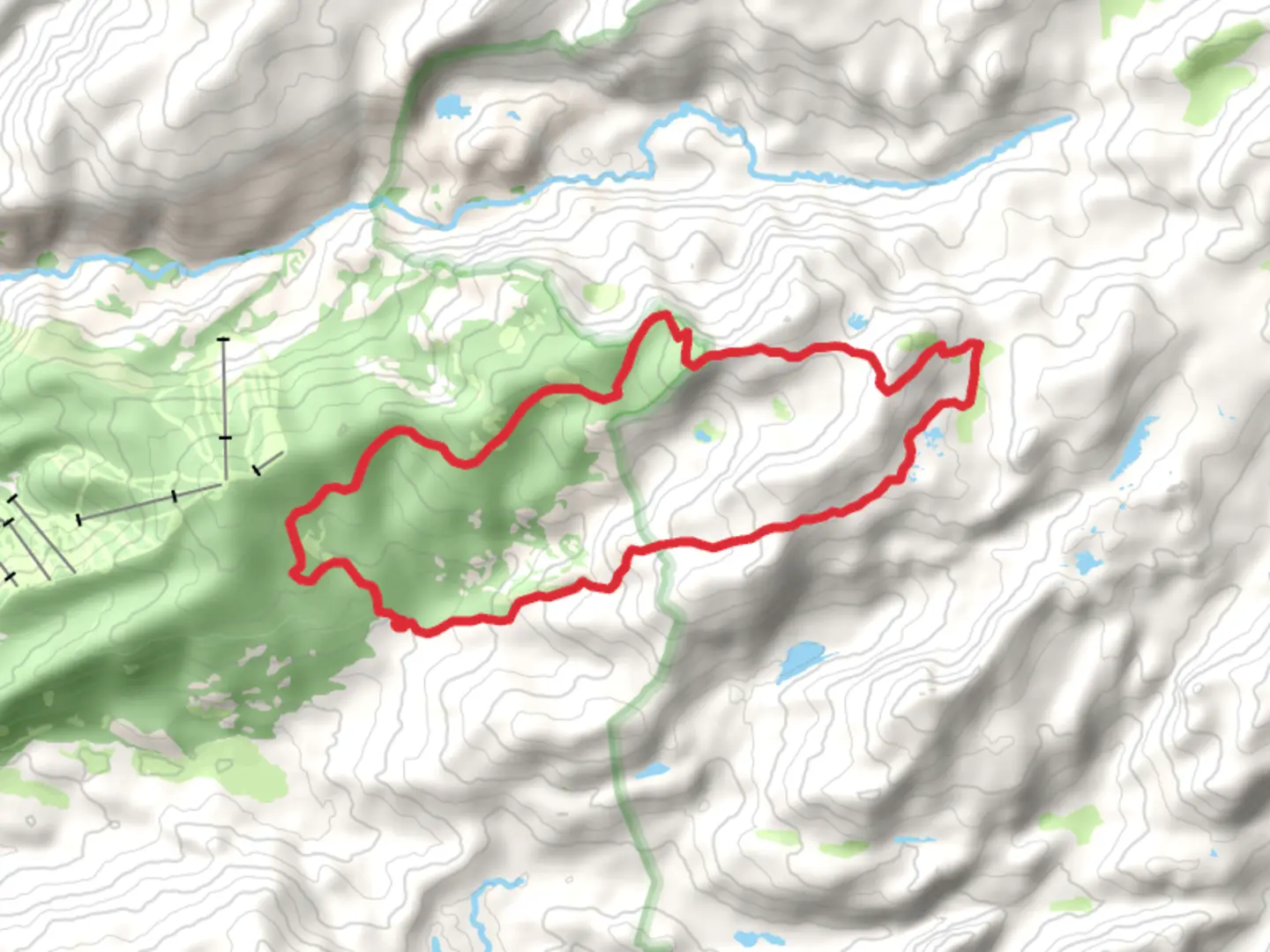 An image depicting the trail Lake Valley, Chewing Gum Lake and Gianelli Loop Trail and its surrounding area.