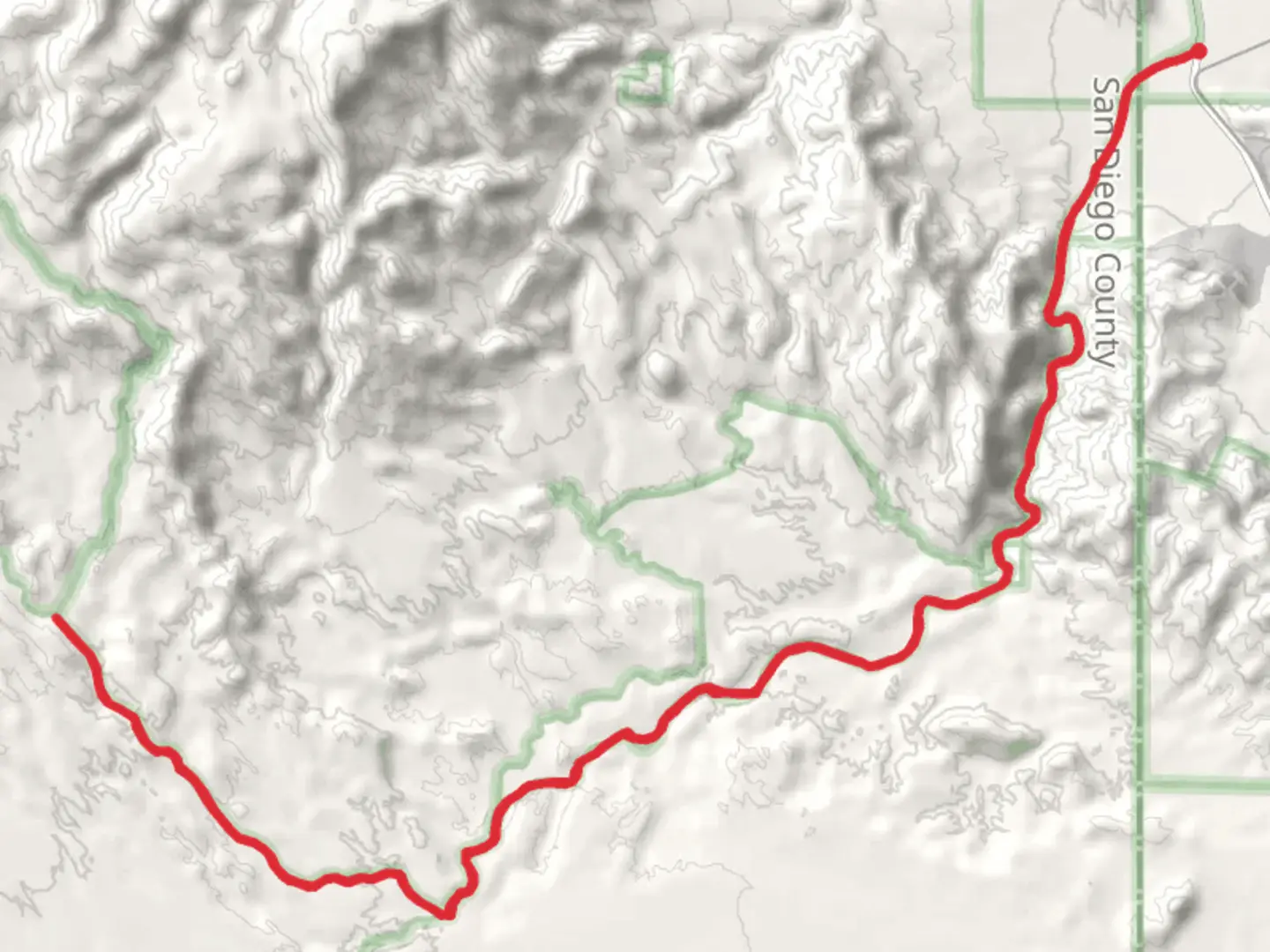 An image depicting the trail Fish Creek Wash Trail and its surrounding area.