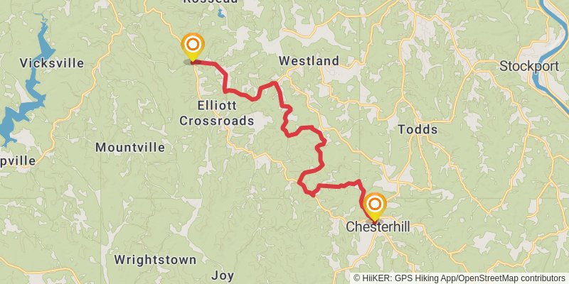 North Country Trail - Ohio stage 57 Map