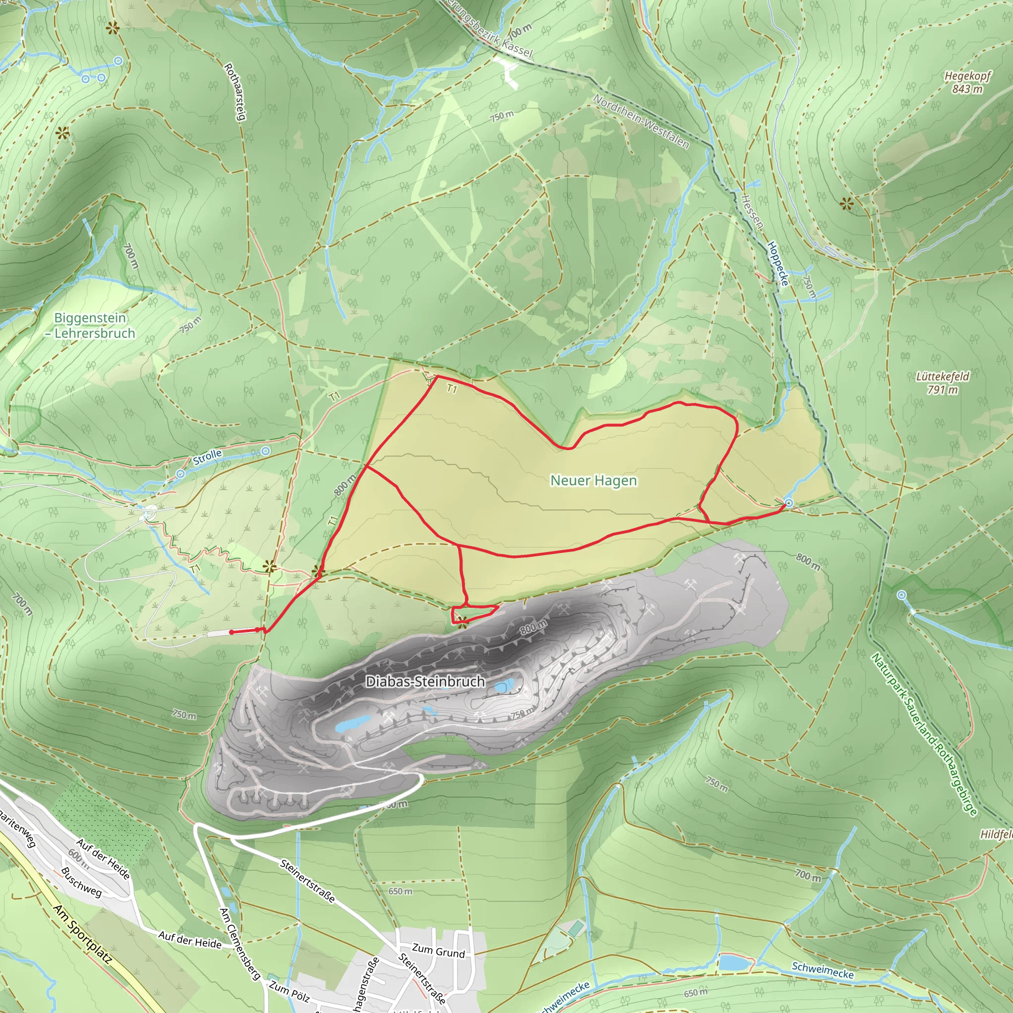 Naturschutzgebiet Neuer Hagen and Aolsharfe Loop mobile static map