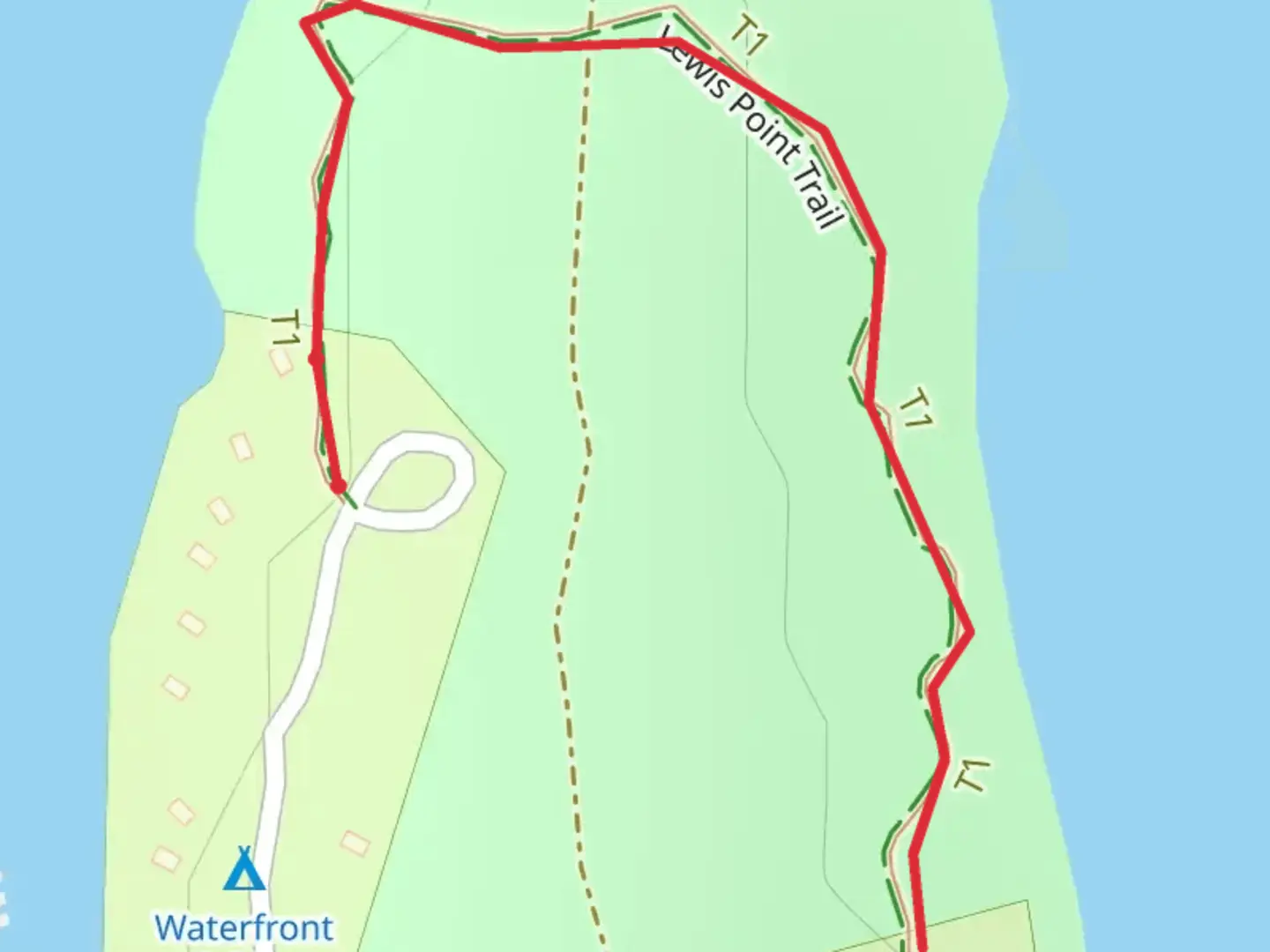 An image depicting the trail Lewis Point Trail and its surrounding area.