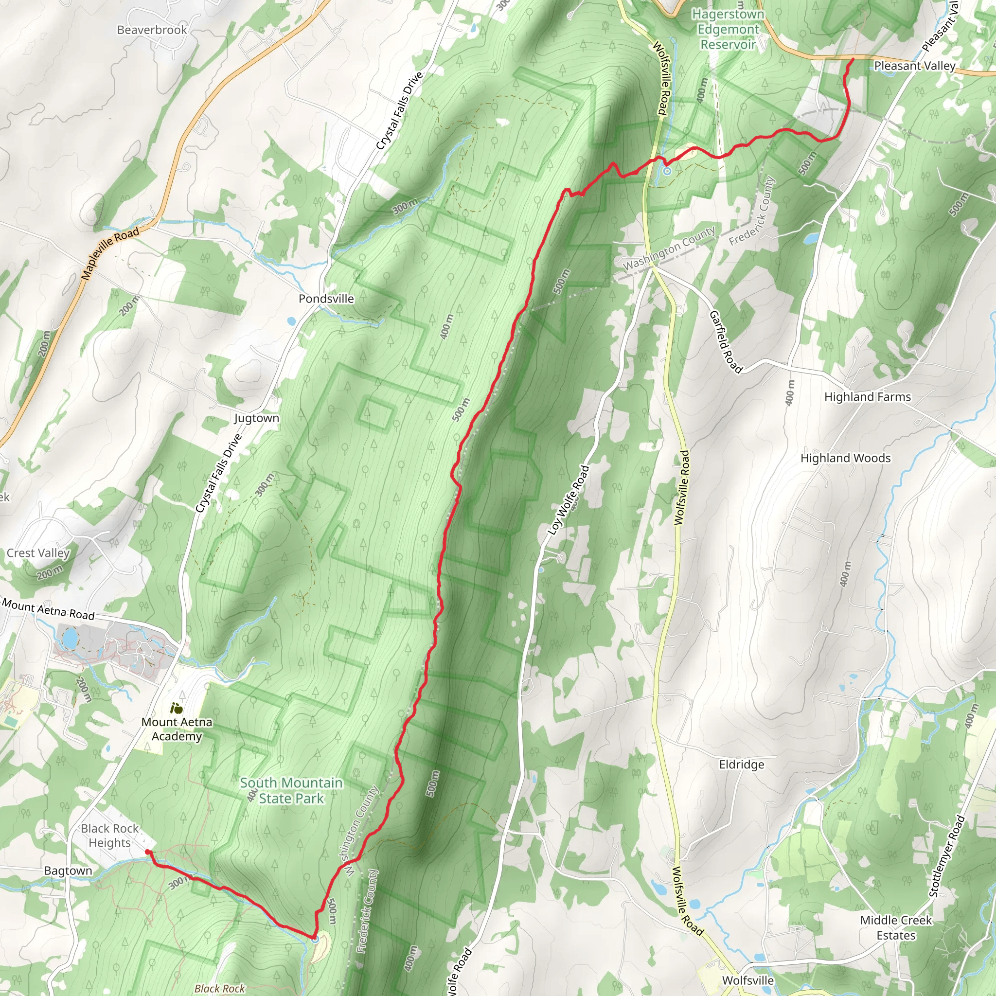 Thurston Griggs and Appalachian Trail mobile static map