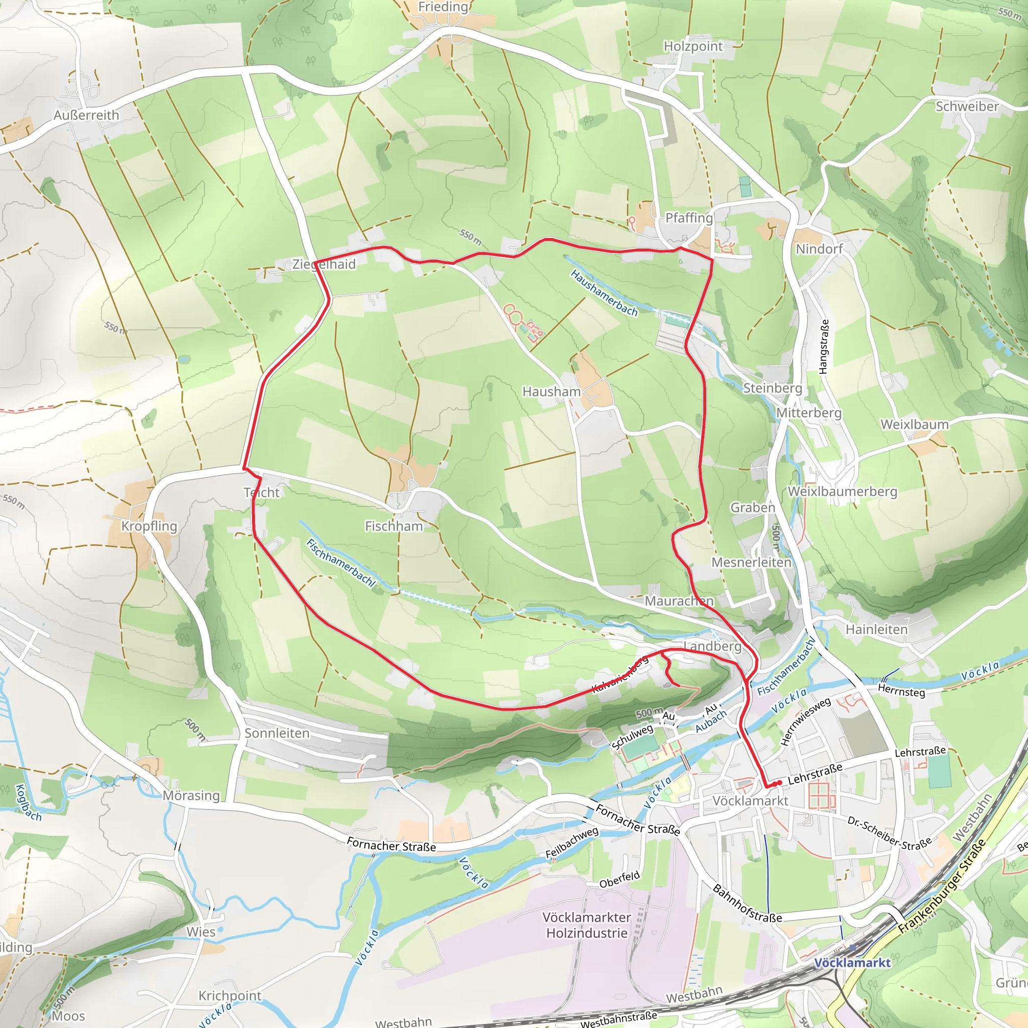 Vöcklamarkt – Haushamerfeld – Pfaffing – Kalvarienberg Loop 3 mobile static map