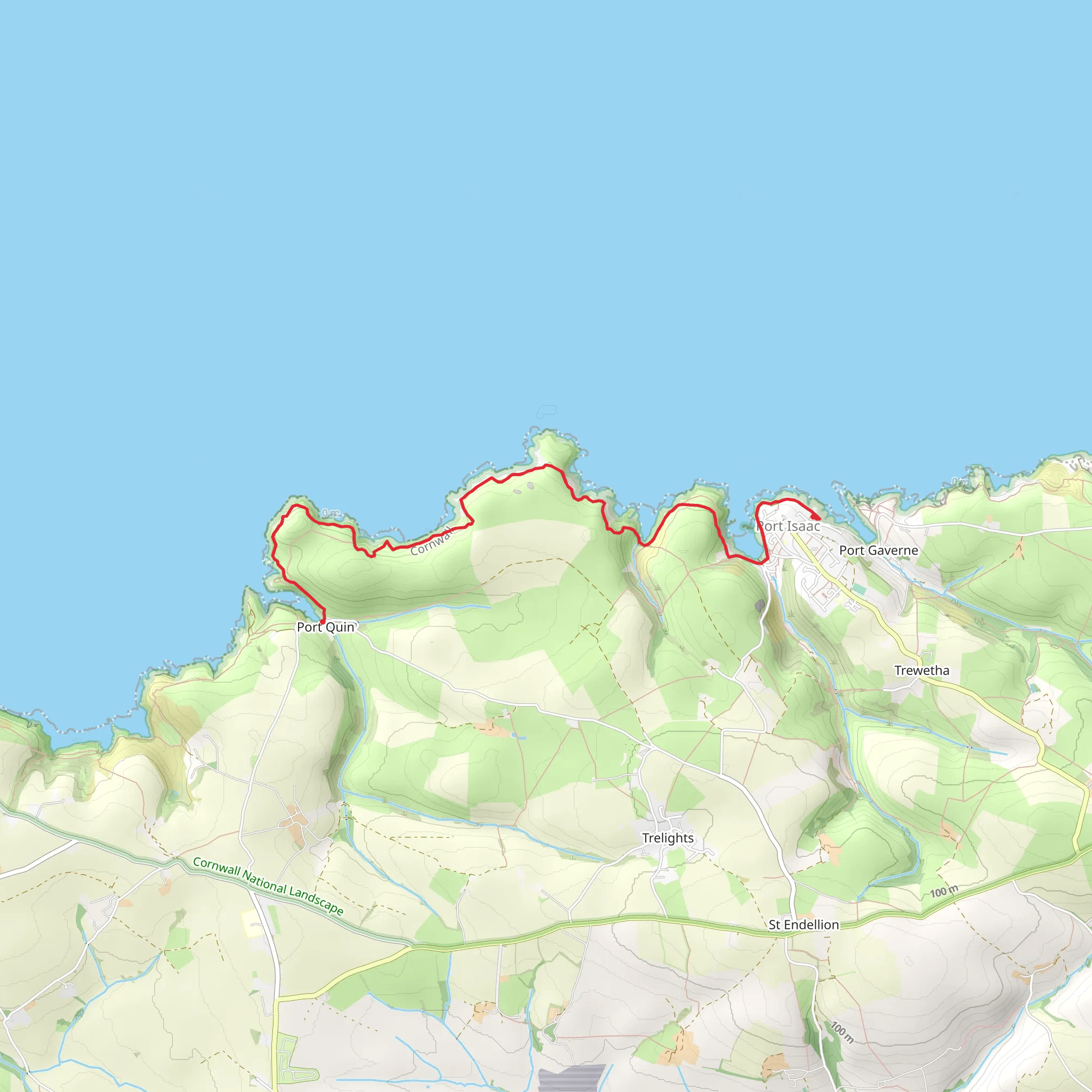 Port Isaac to Port Quin via SWCP mobile static map
