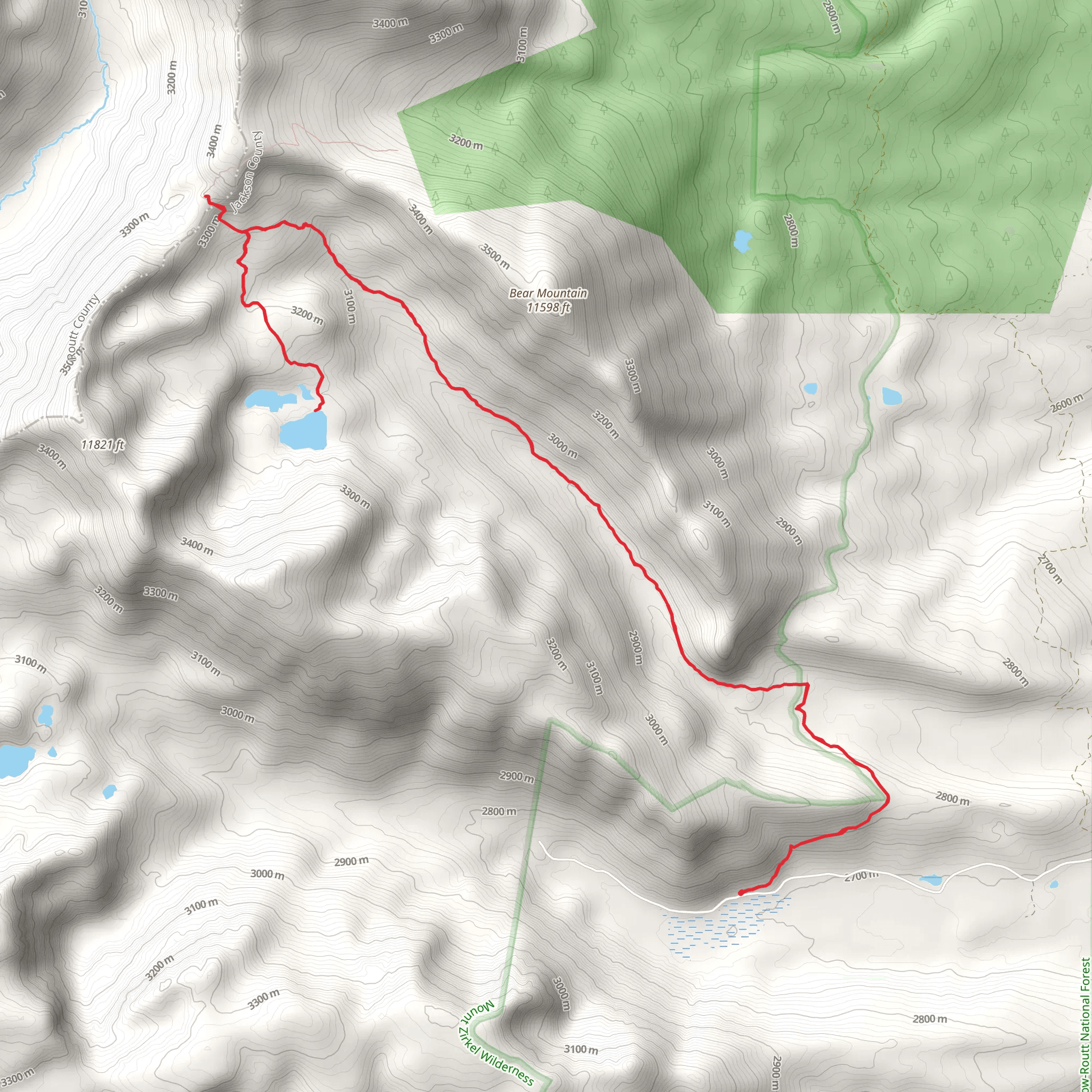 Bear Creek trail Out and Back mobile static map