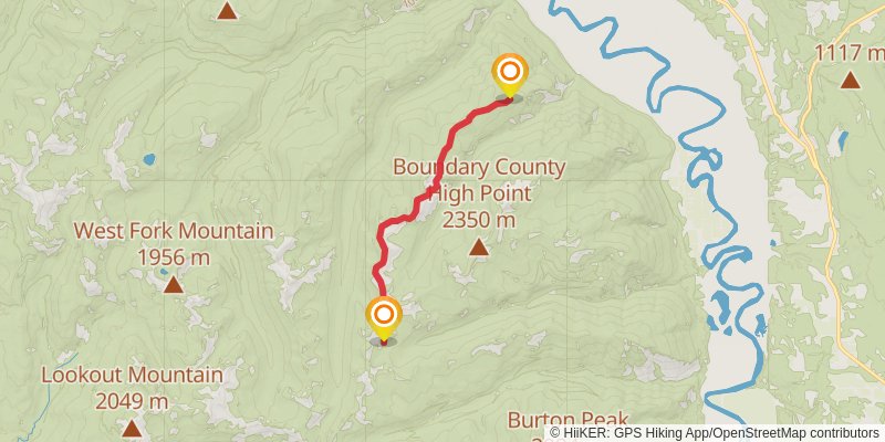 Pacific Northwest Trail stage 96 Map
