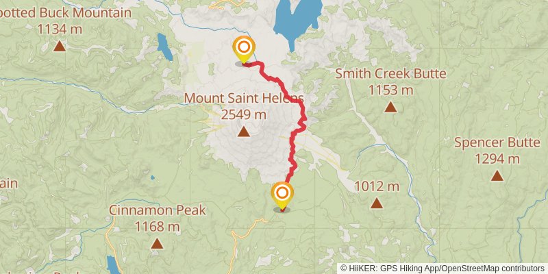 Loowit Trail stage 1 Map