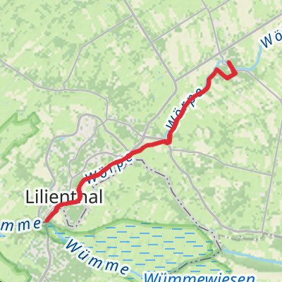 Lillenthal to Grasberg Walk via Worpe mobile static map